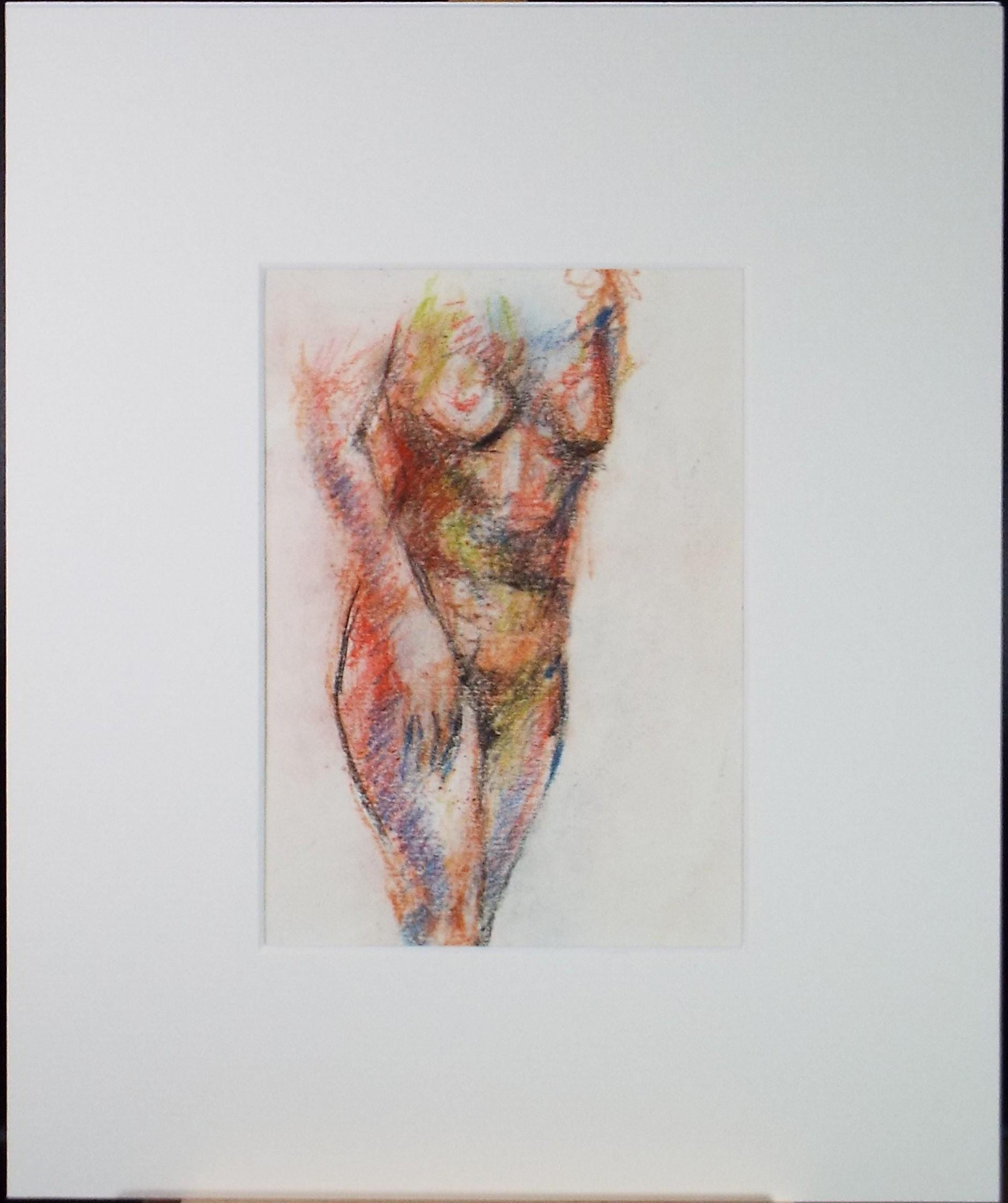 Original Pastel, 'Standing Nude', Graham Benton RBSA (1934-2022), circa 2004