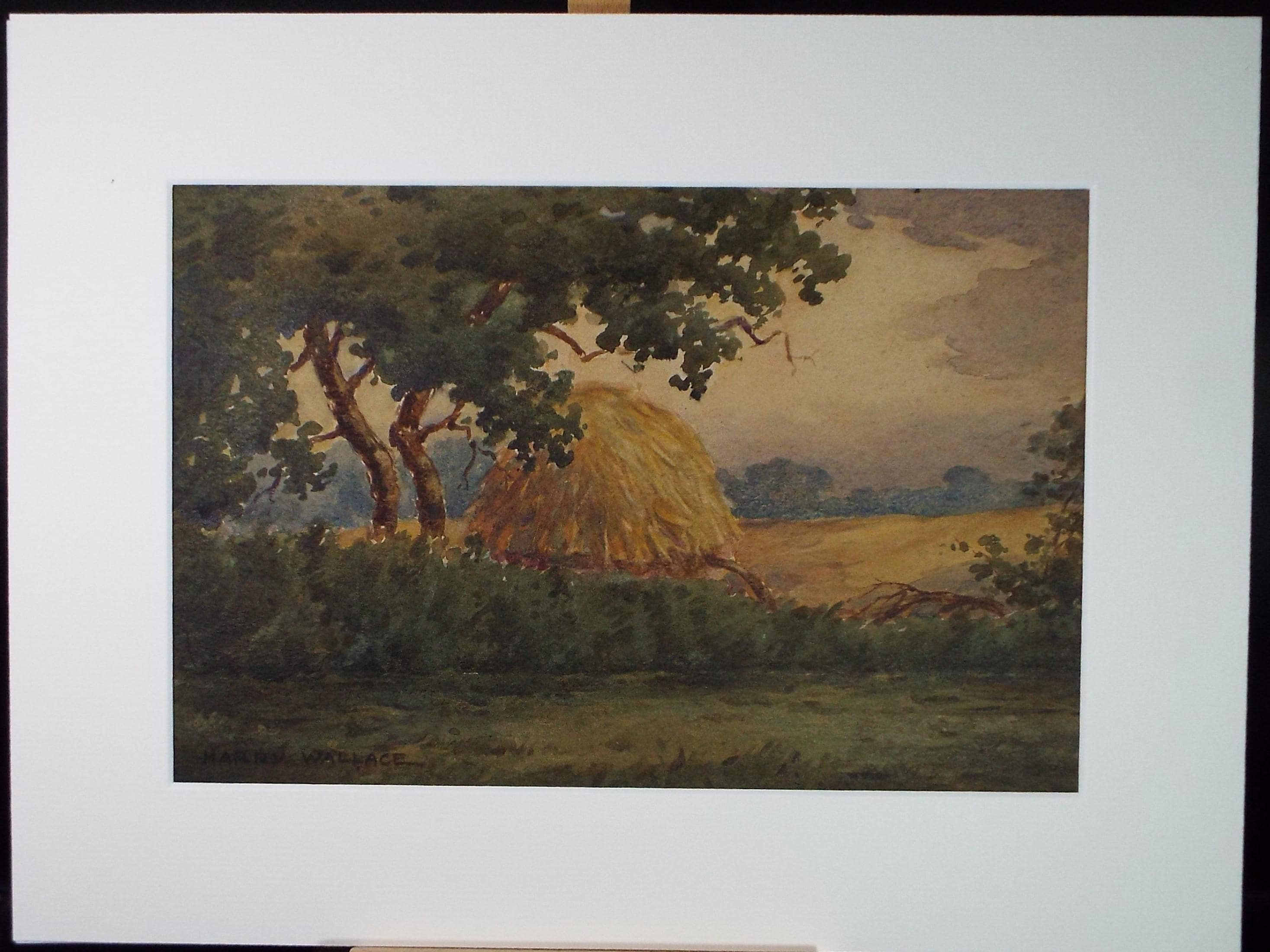 Original Watercolour, 'Haystack', Circa 1930's , Harry Wallace