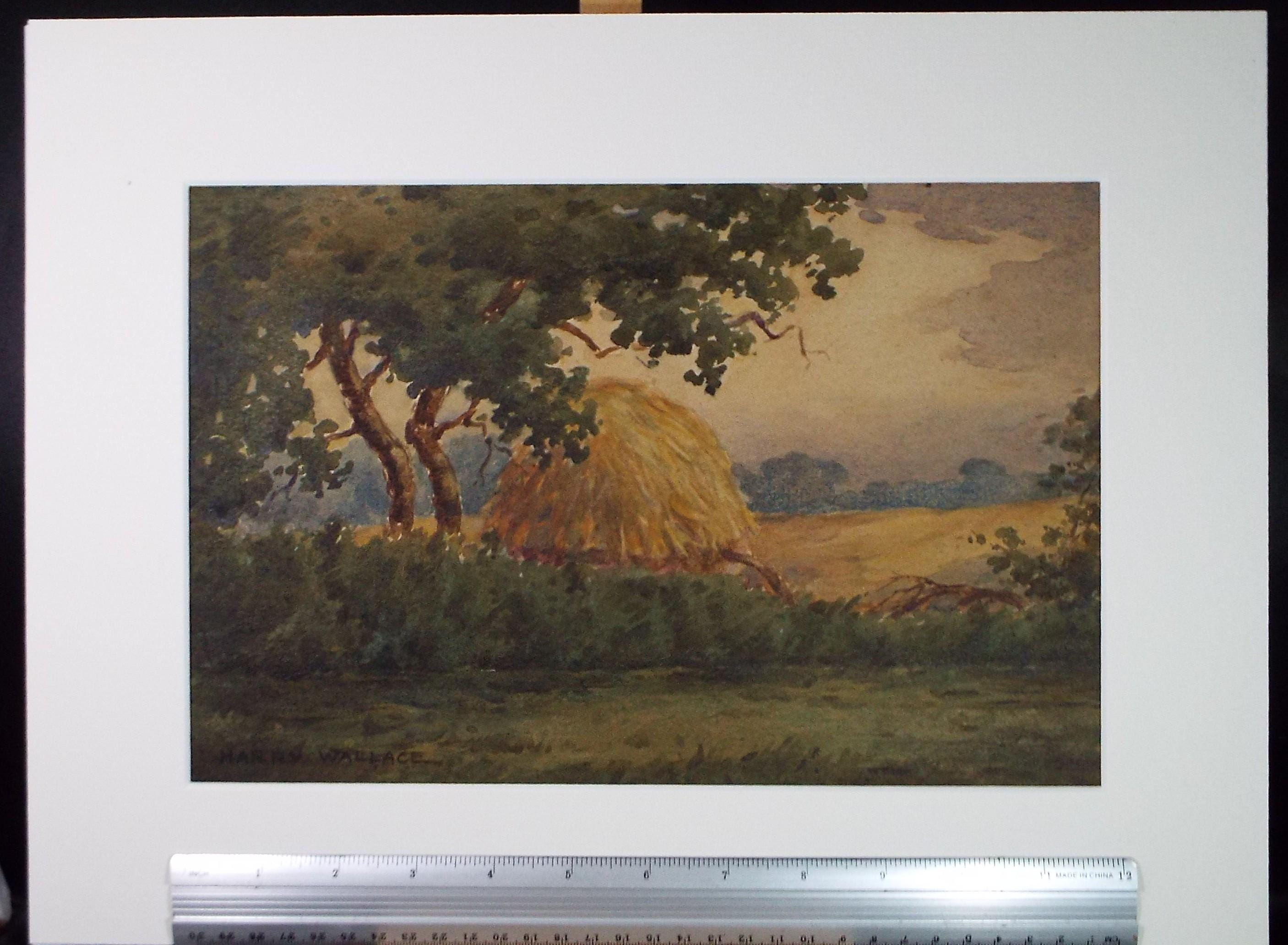 Original Watercolour, 'Haystack', Circa 1930's , Harry Wallace