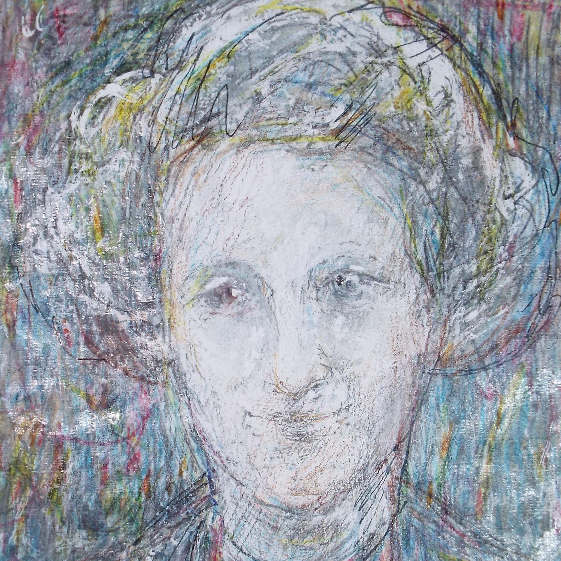 Original mixed media,'Portrait of a woman', circa 1990's, John Gilbey Bowles (1929-2011)