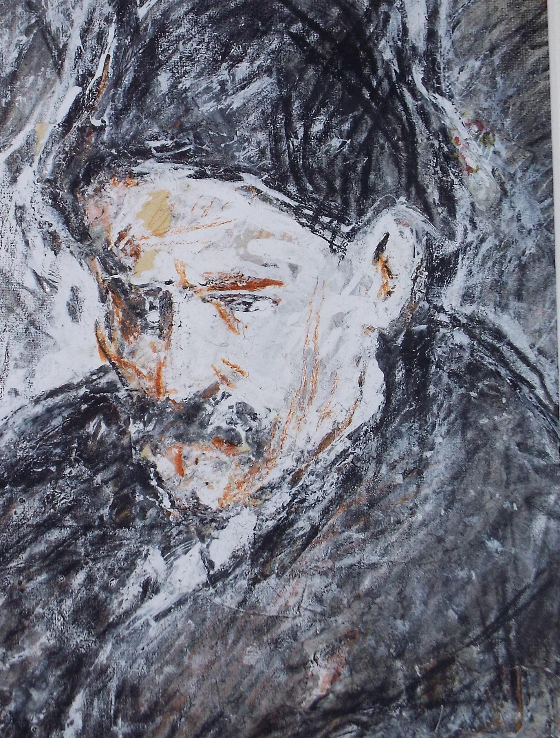 Original mixed media,'Portrait of a man', circa 1990's, John Gilbey Bowles (1929-2011)