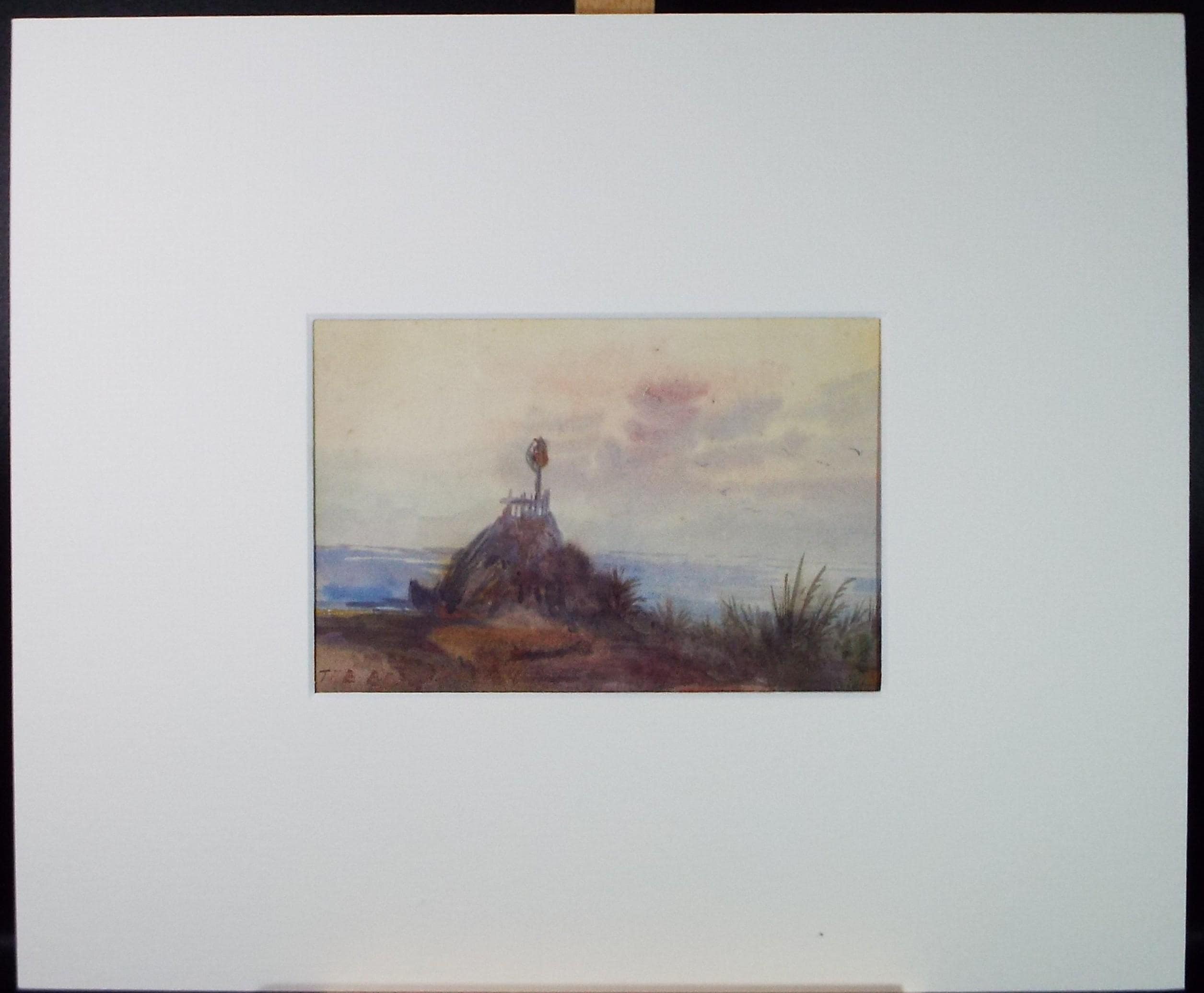 Original Watercolour Sketch, 'Wayside Marker', c1900, Unknown Artist