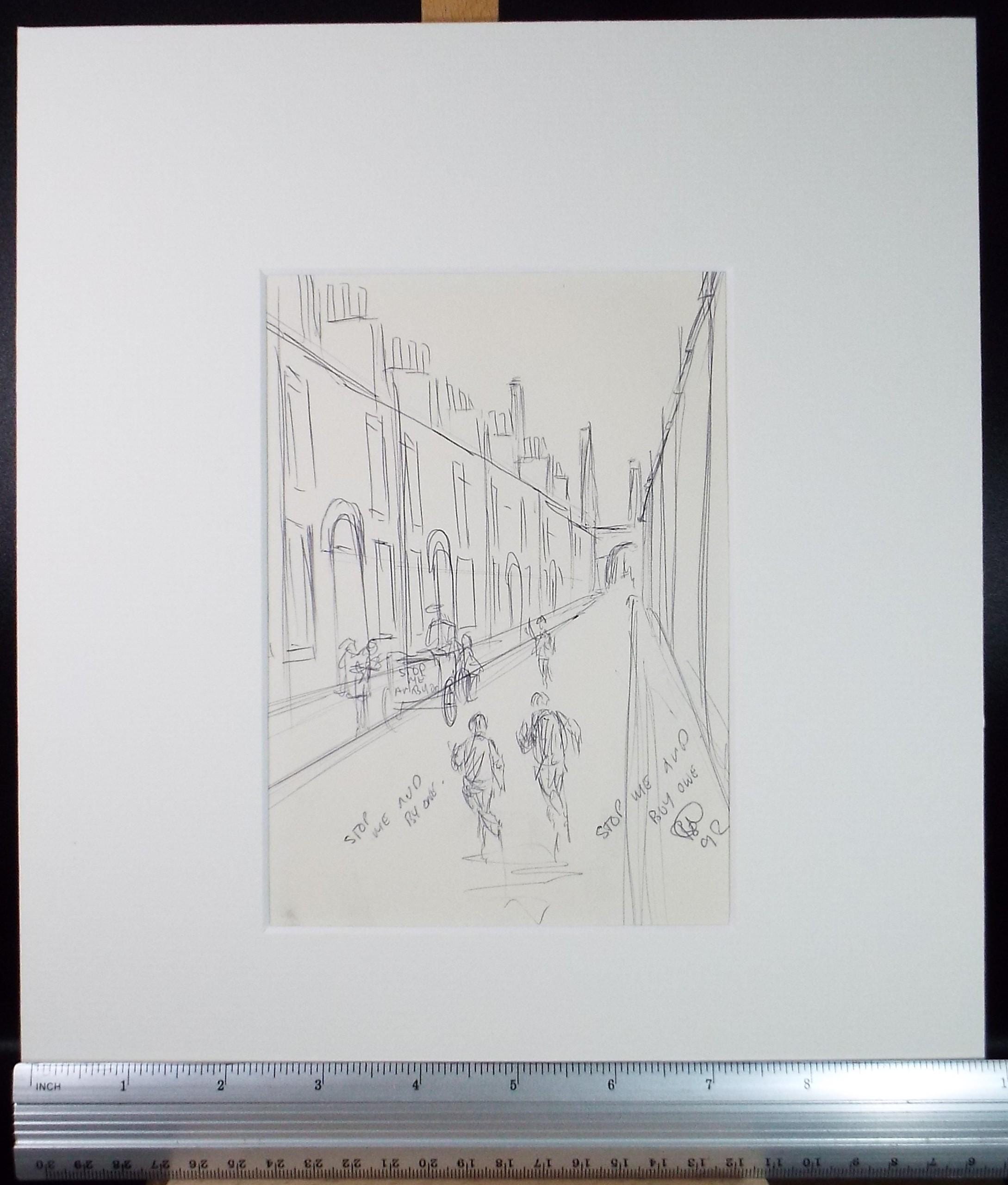 Pen & ink Drawing, 'Stop me and buy one', Bernard McMullen (1952-2015)