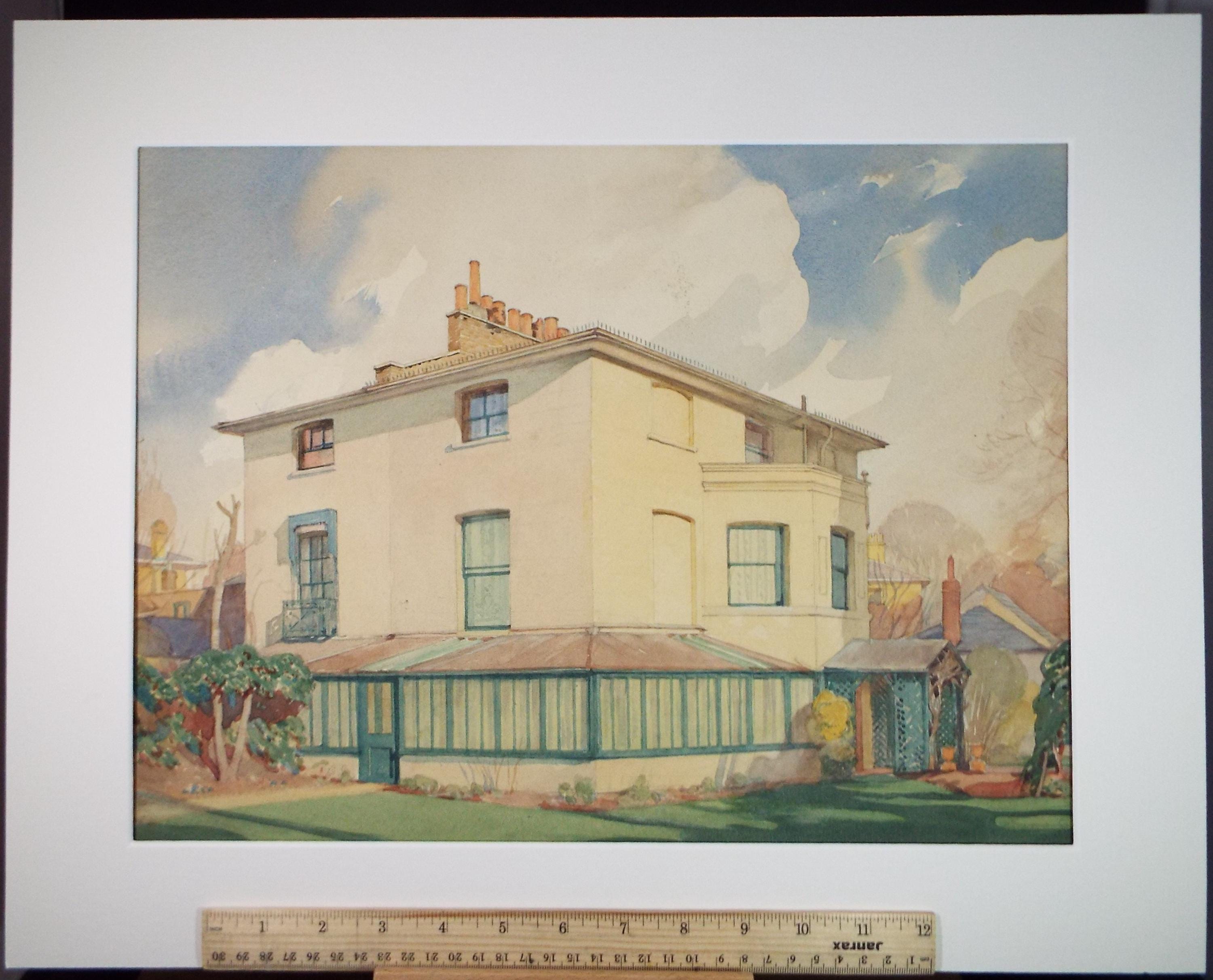 Original Watercolour,' 26 Grove End Road', Dated 1926, Artist Unknown