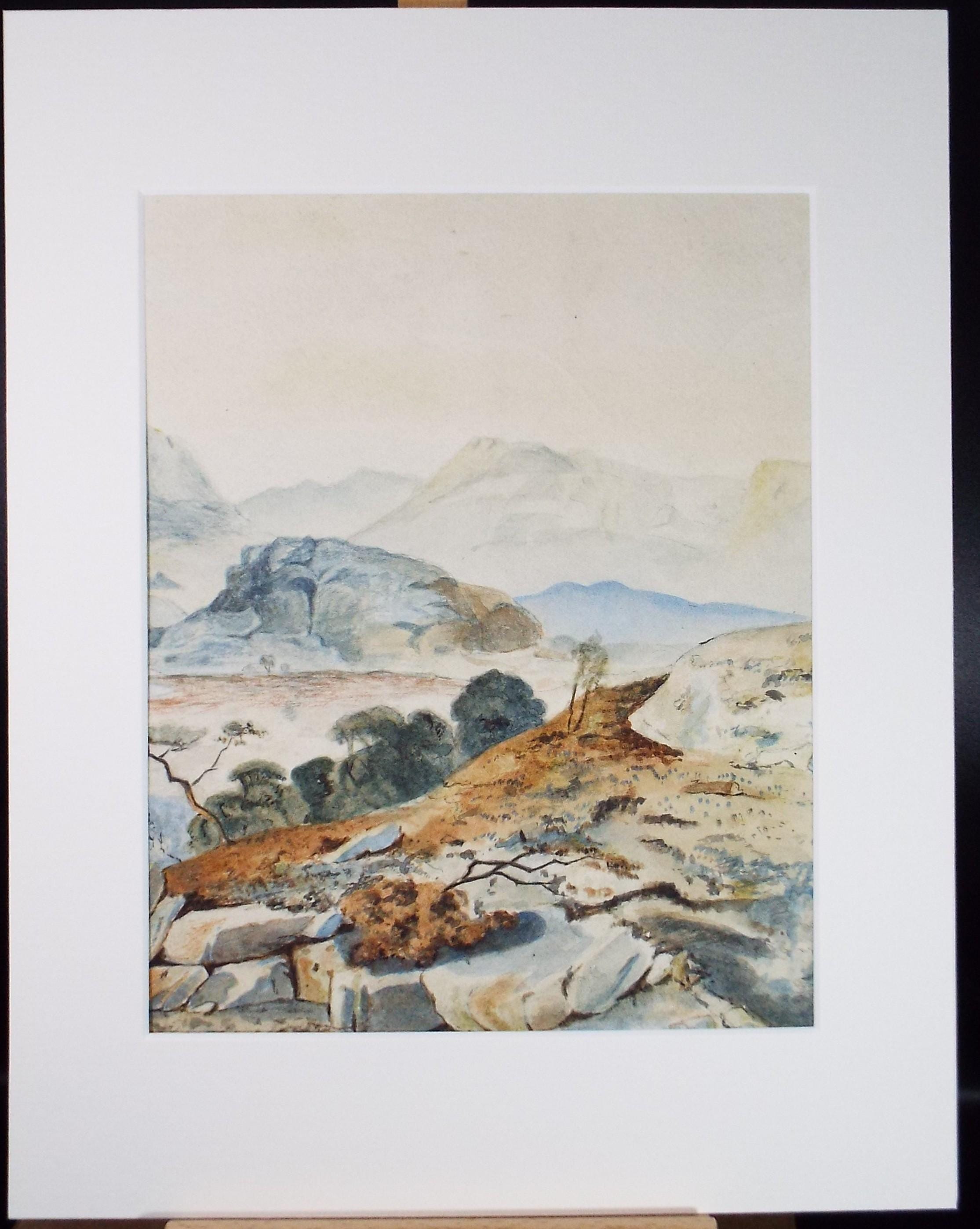 Original watercolour, 'Mountain landscape', Unknown Artist, circa 1920's