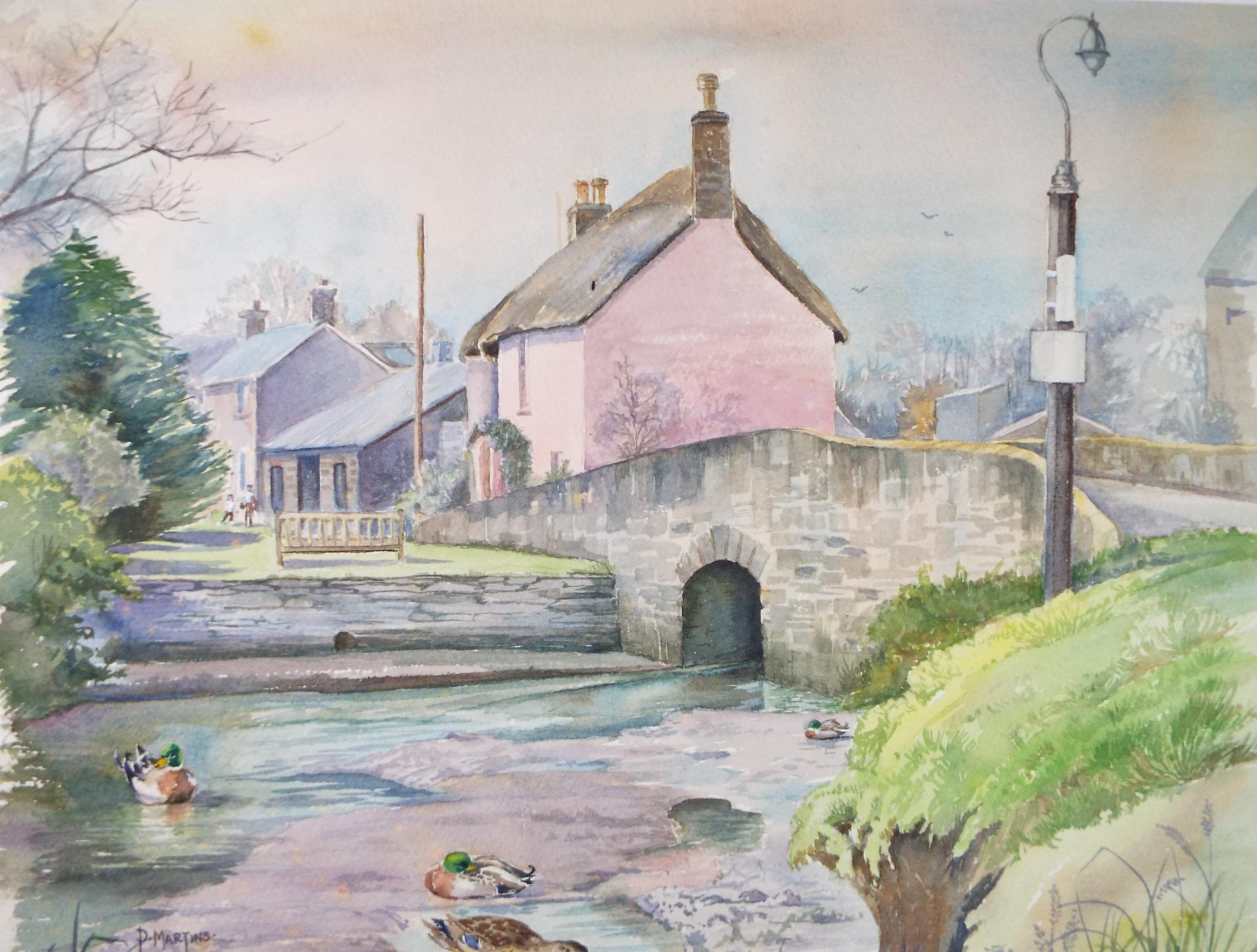 Original Watercolour, 'South pool, South Devon',P Martins s.o.f.a, Dated 1999