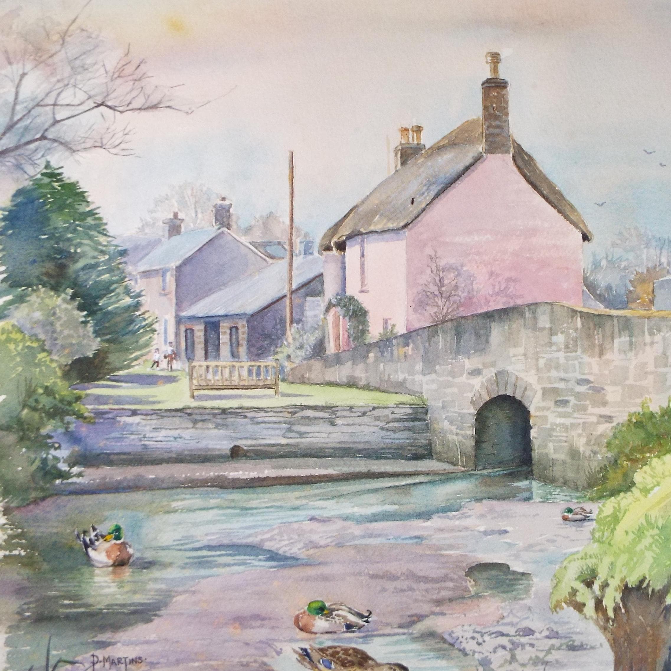 Original Watercolour, 'South pool, South Devon',P Martins s.o.f.a, Dated 1999