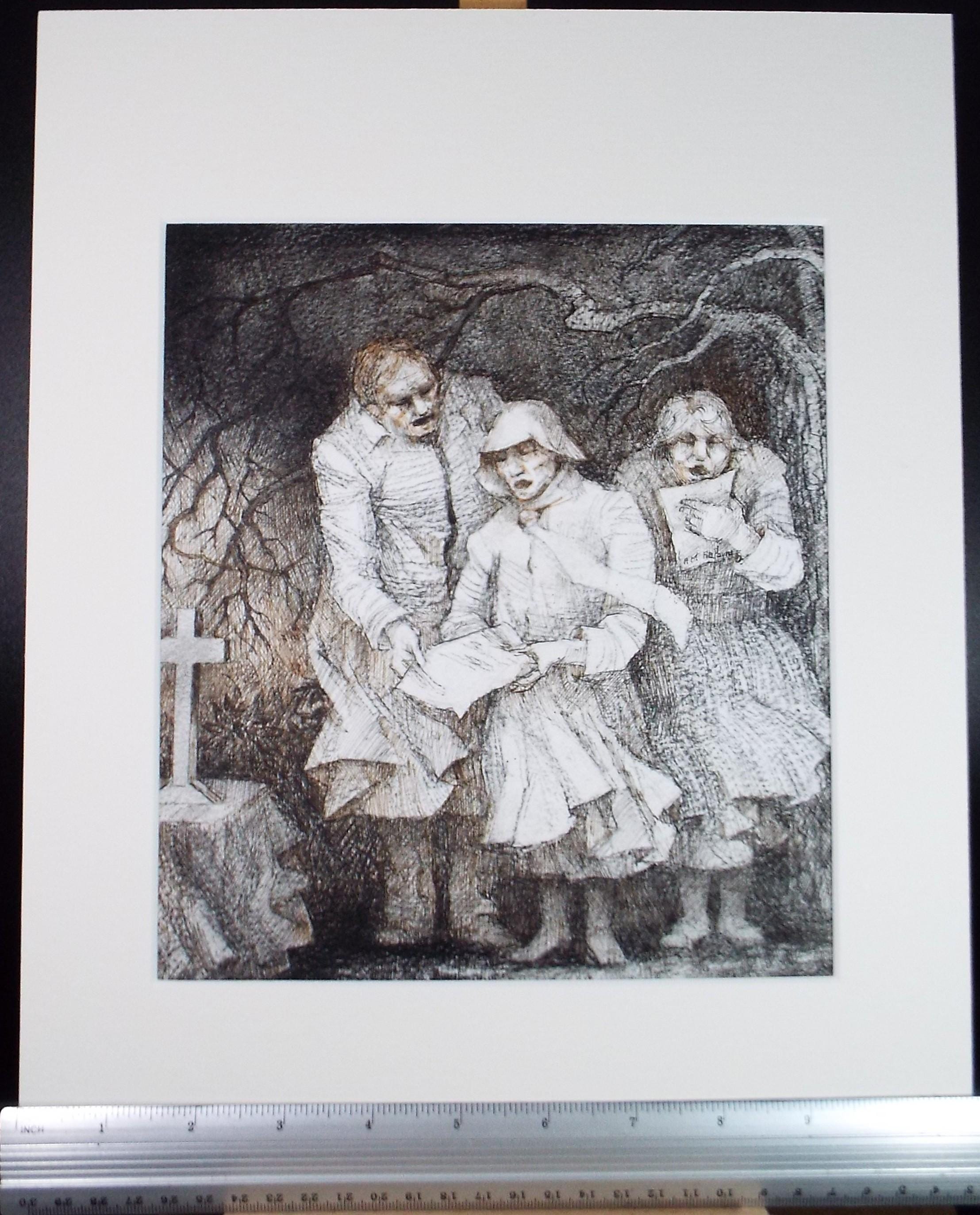 Original Coloured pencil and ink drawing, 'Good Friday', c1990s,Alice Mary Fitzpayne (b.1928)