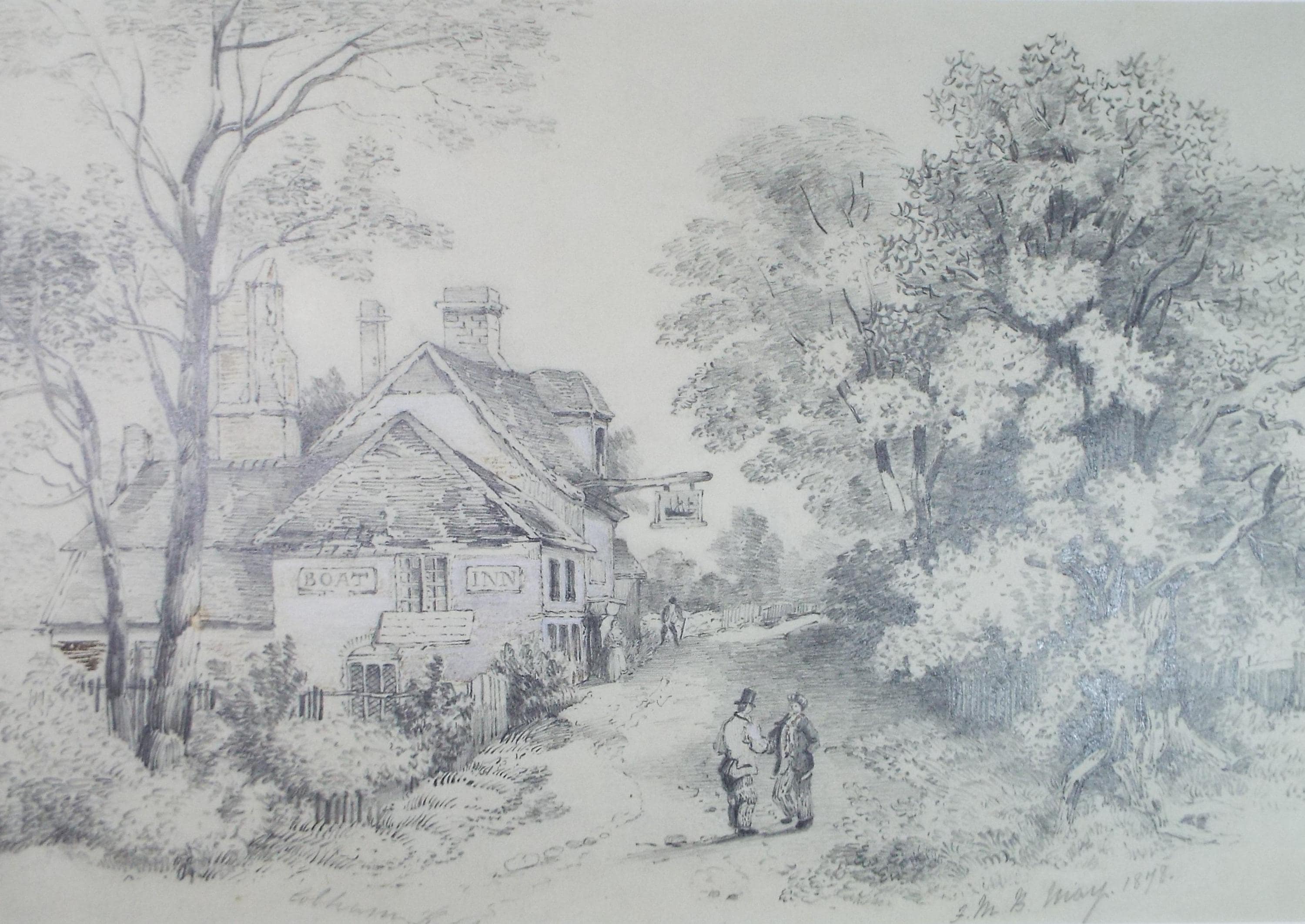 Pencil Drawing, 'Cobham, Kent', Dated 1878, F.M.B. May