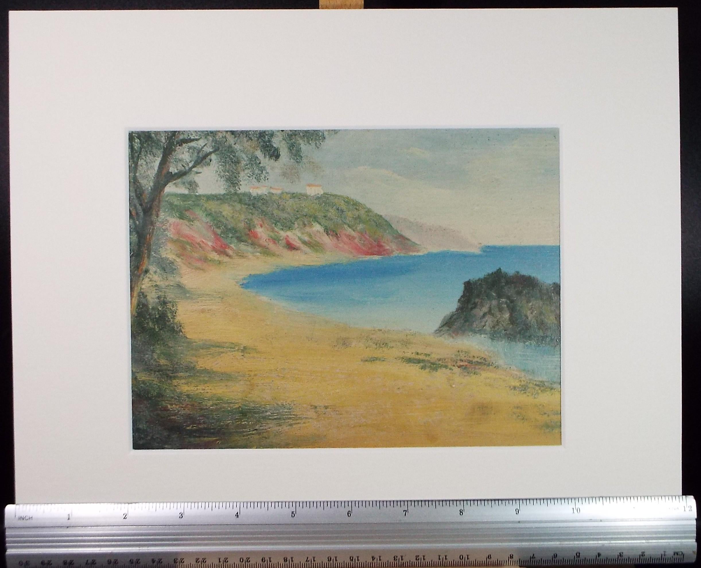 Original Oil/Acylic, 'Blue water bay', circa 1950's , Artist Unknown
