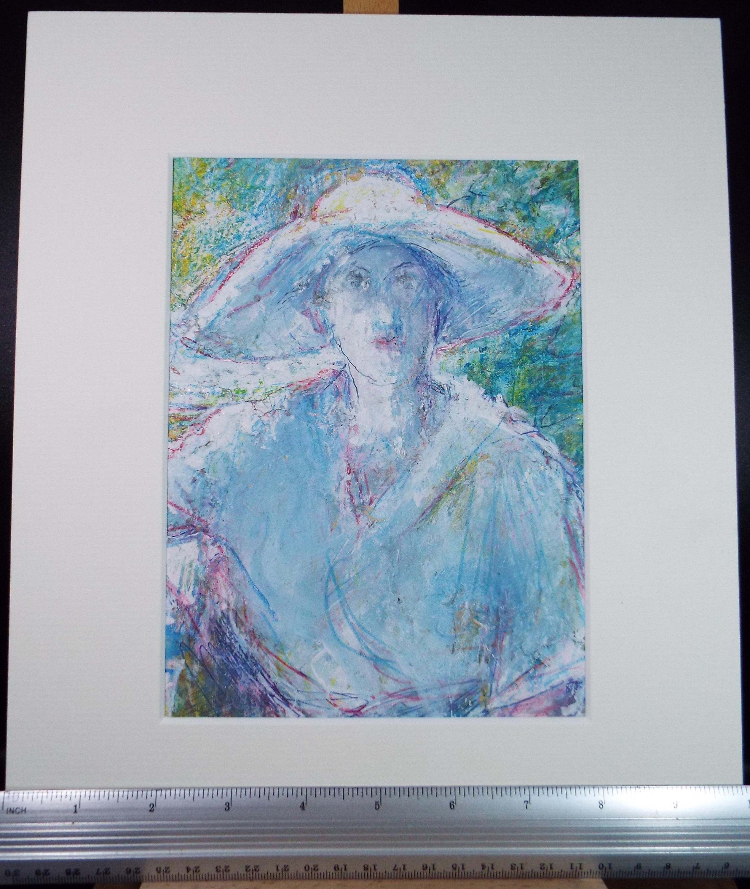 Original mixed media,'Woman in a hat', circa 1990's, John Gilbey Bowles (1929-2011)