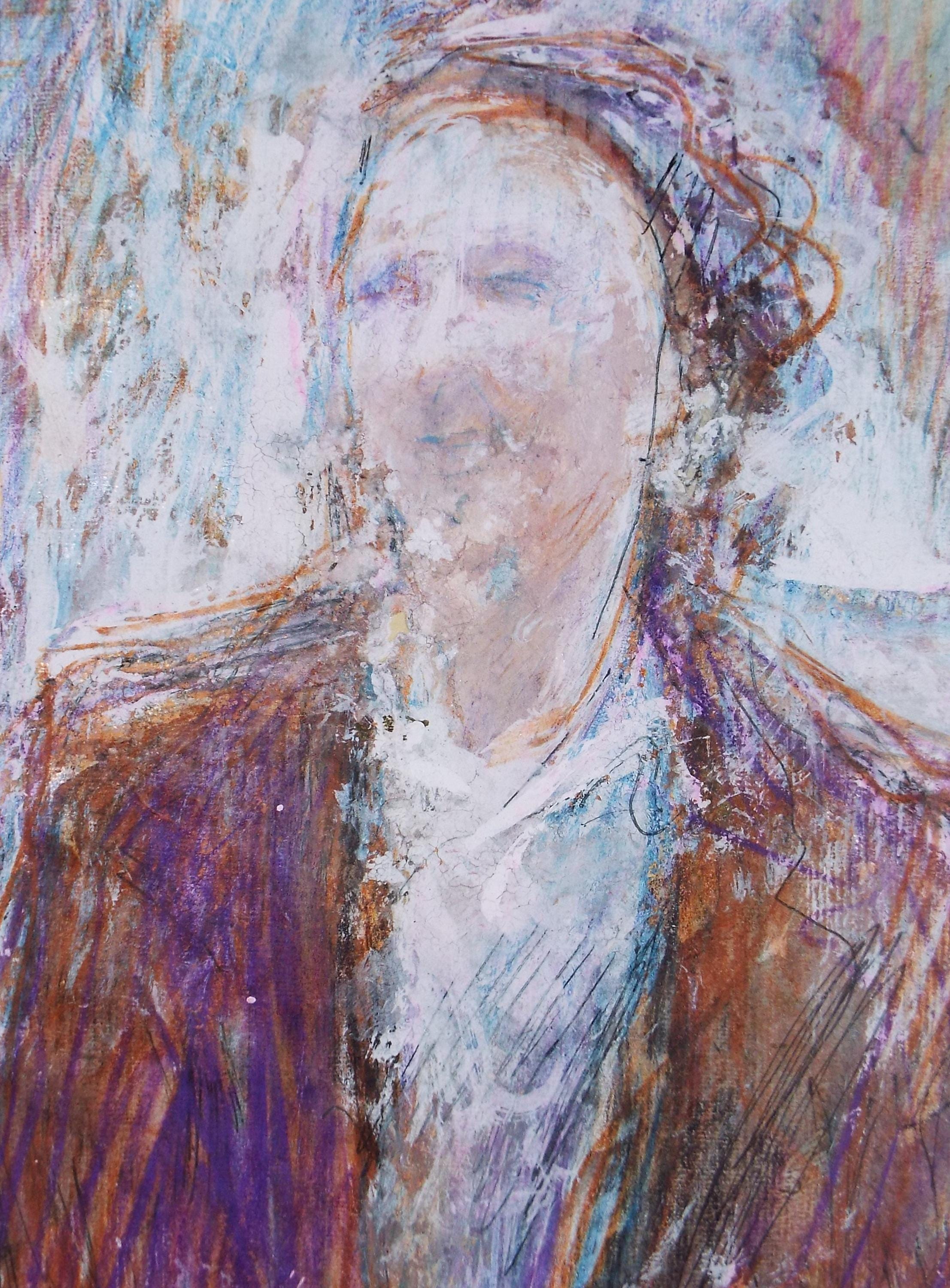 Original mixed media,'Portrait of a woman', circa 1990's, John Gilbey Bowles (1929-2011)