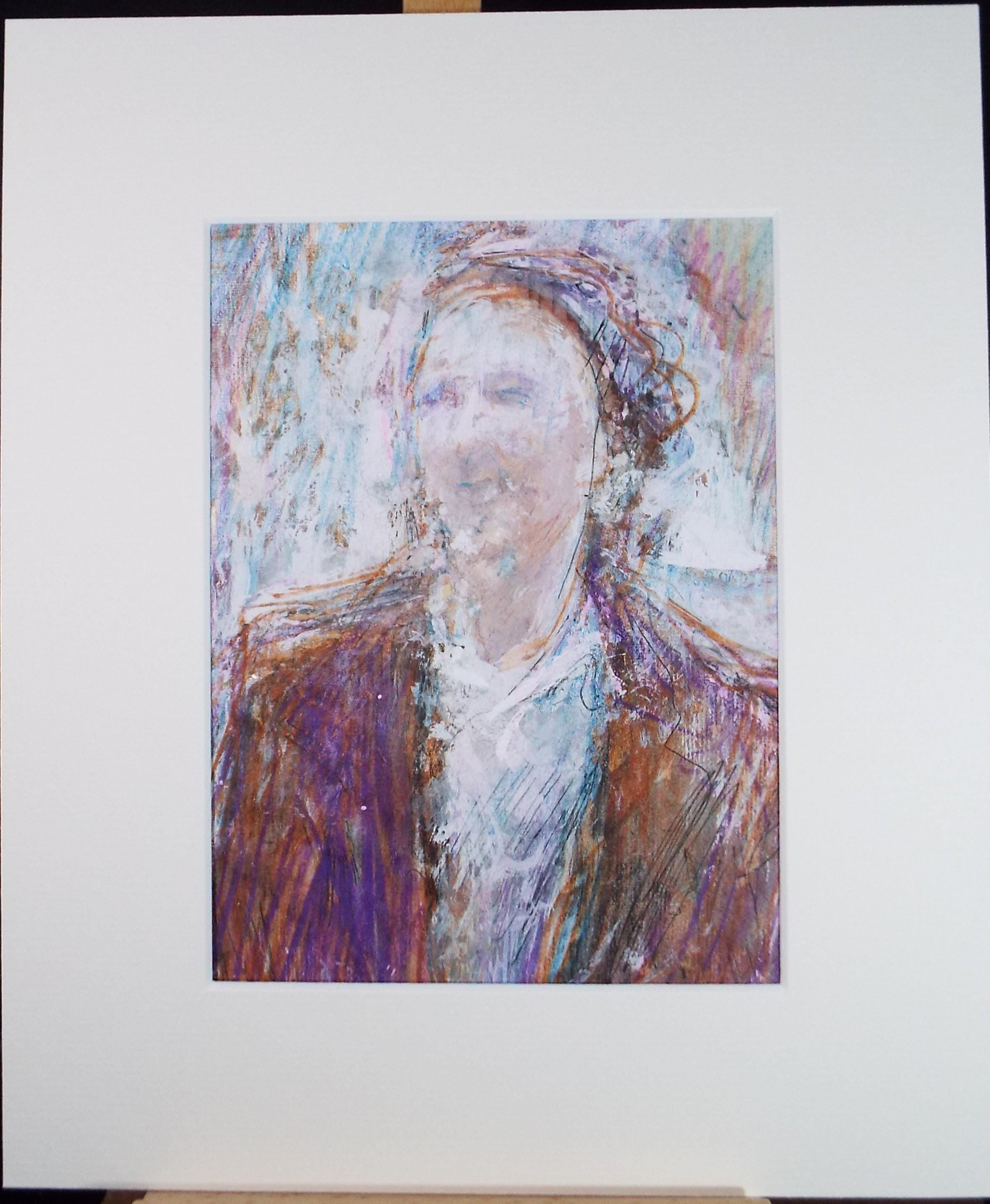 Original mixed media,'Portrait of a woman', circa 1990's, John Gilbey Bowles (1929-2011)