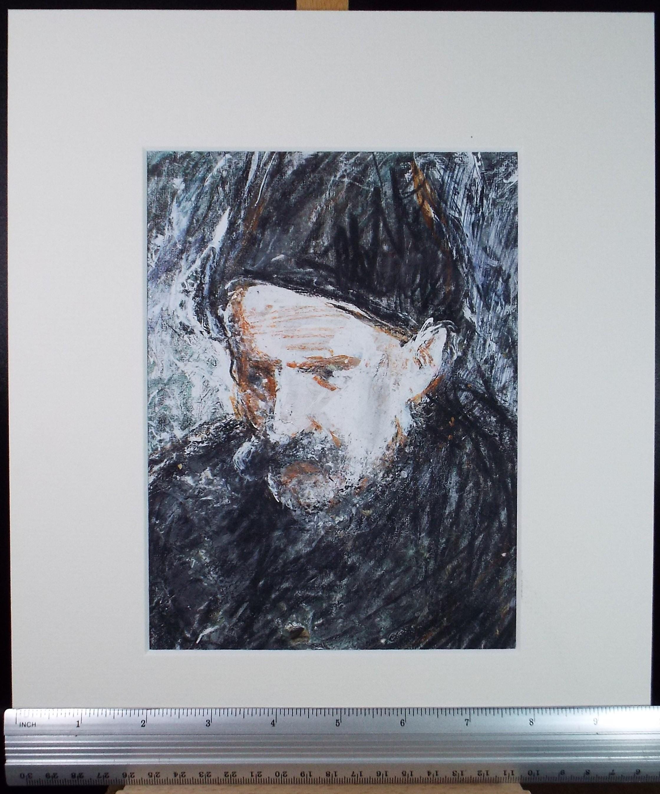 Original mixed media,'Portrait of a man', circa 1990's, John Gilbey Bowles (1929-2011)
