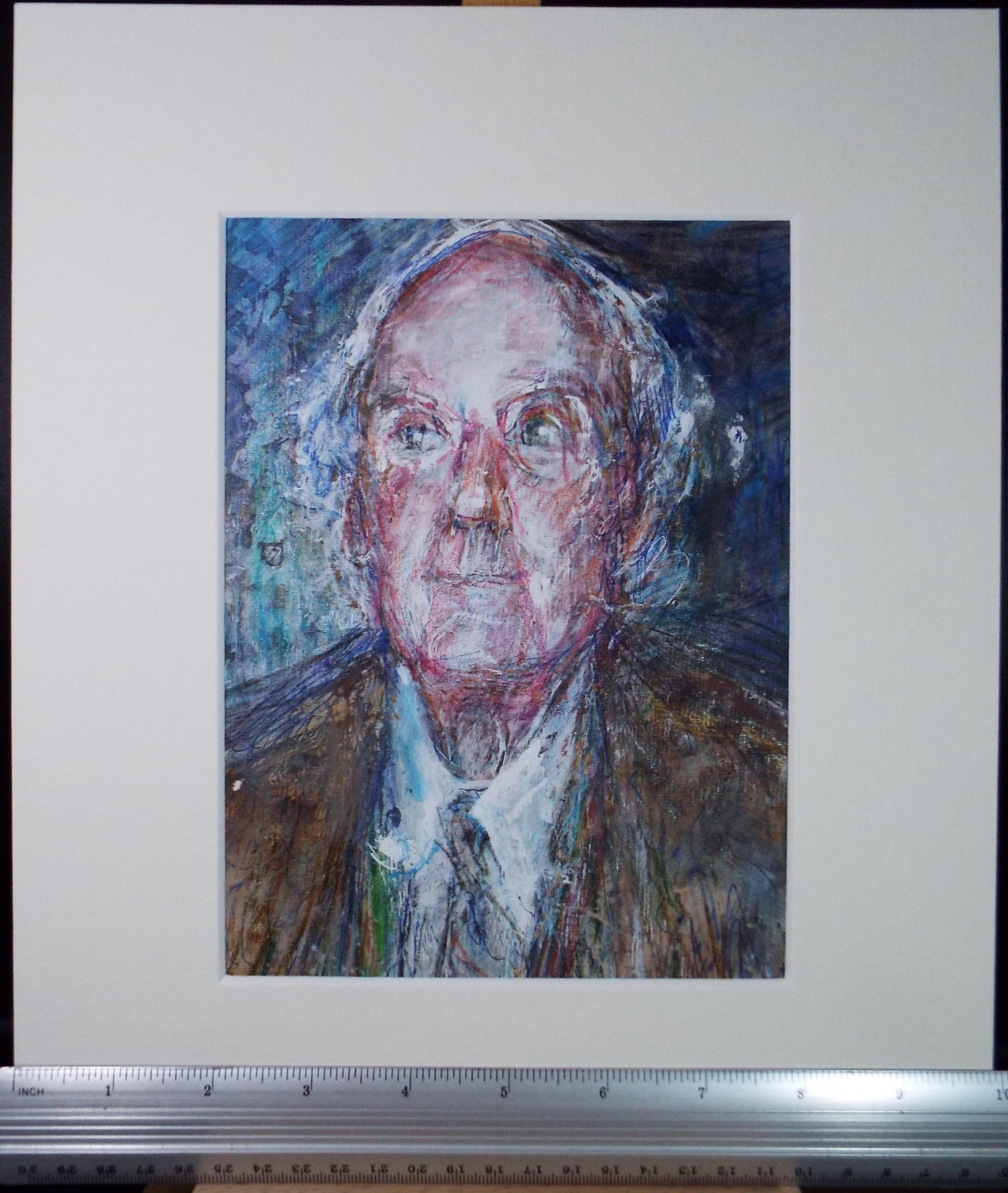 Original mixed media,'Portrait of a Man', circa 1990's, John Gilbey Bowles (1929-2011)
