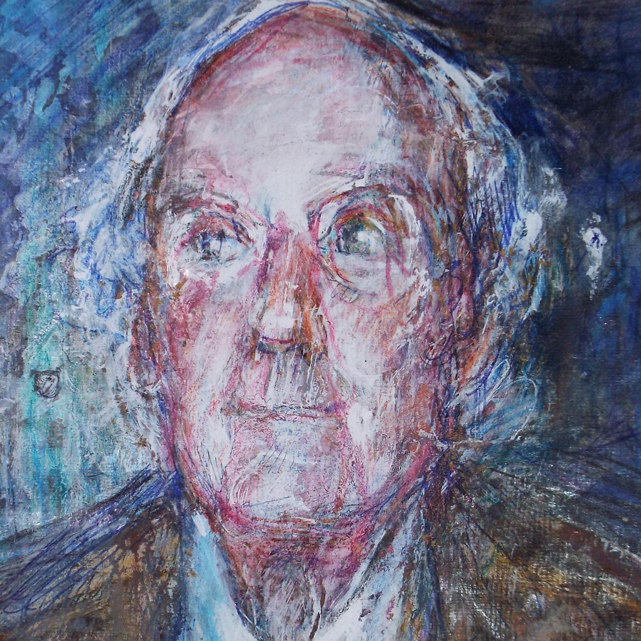 Original mixed media,'Portrait of a Man', circa 1990's, John Gilbey Bowles (1929-2011)