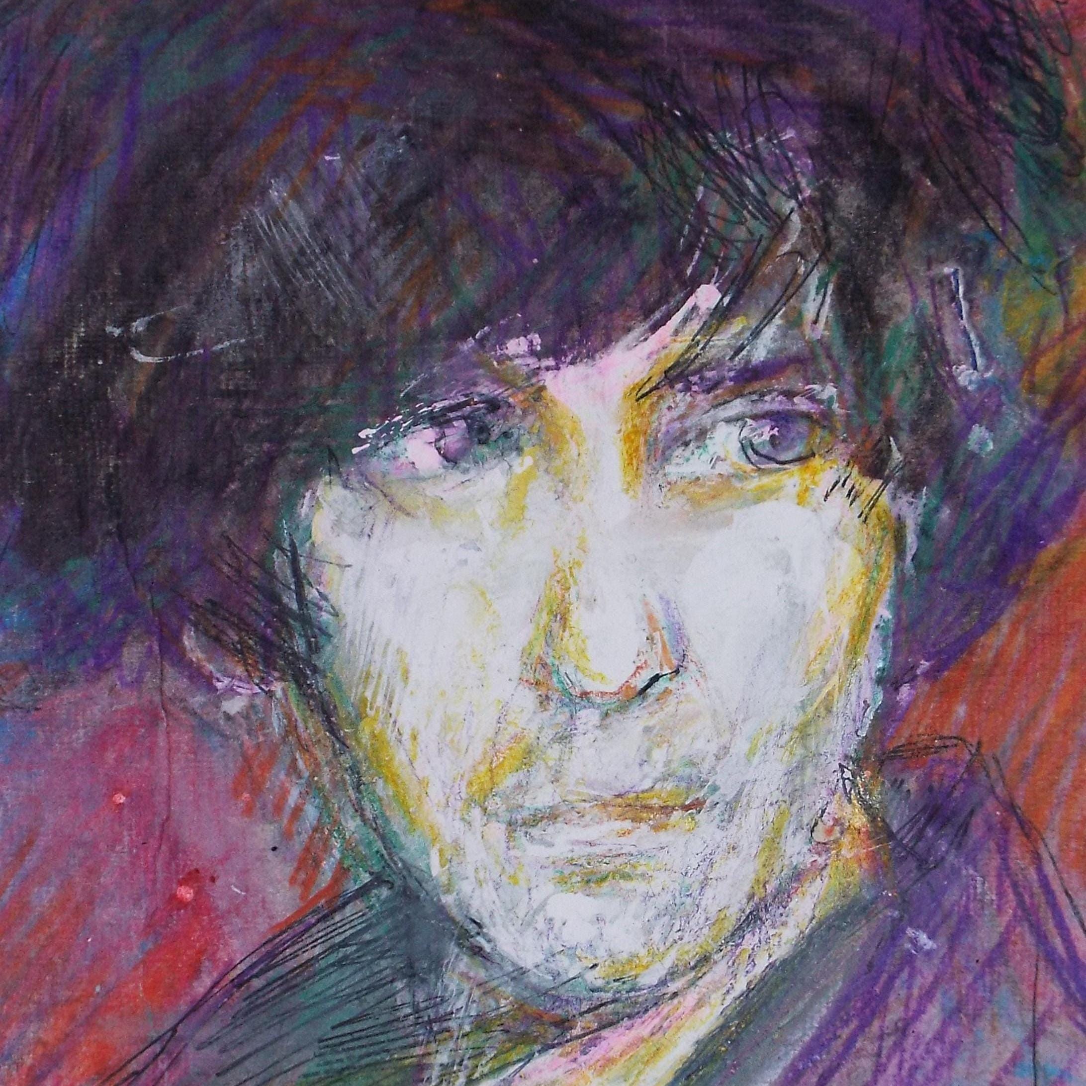 Original mixed media,'Portrait of a man', circa 1990's, John Gilbey Bowles (1929-2011)