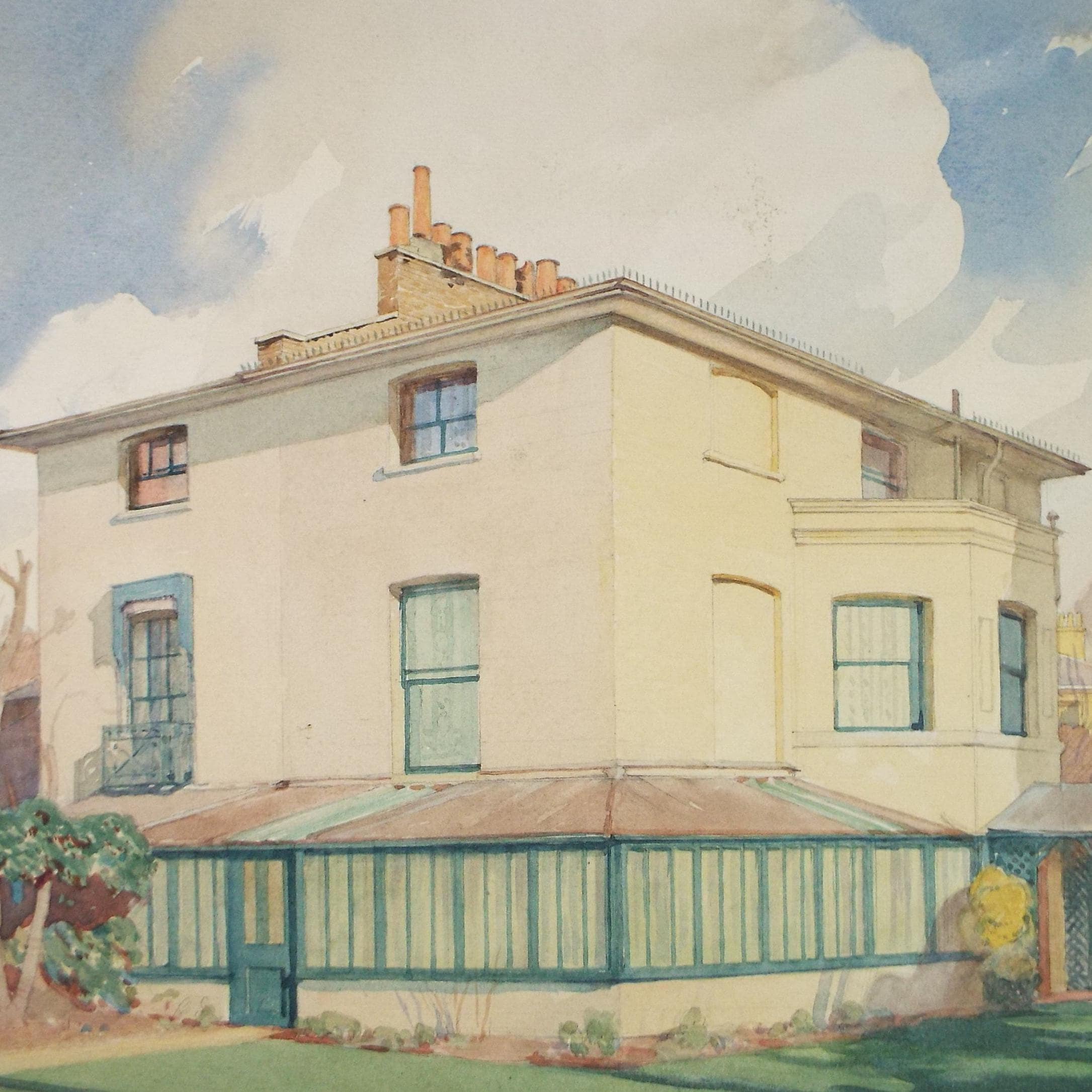 Original Watercolour,' 26 Grove End Road', Dated 1926, Artist Unknown
