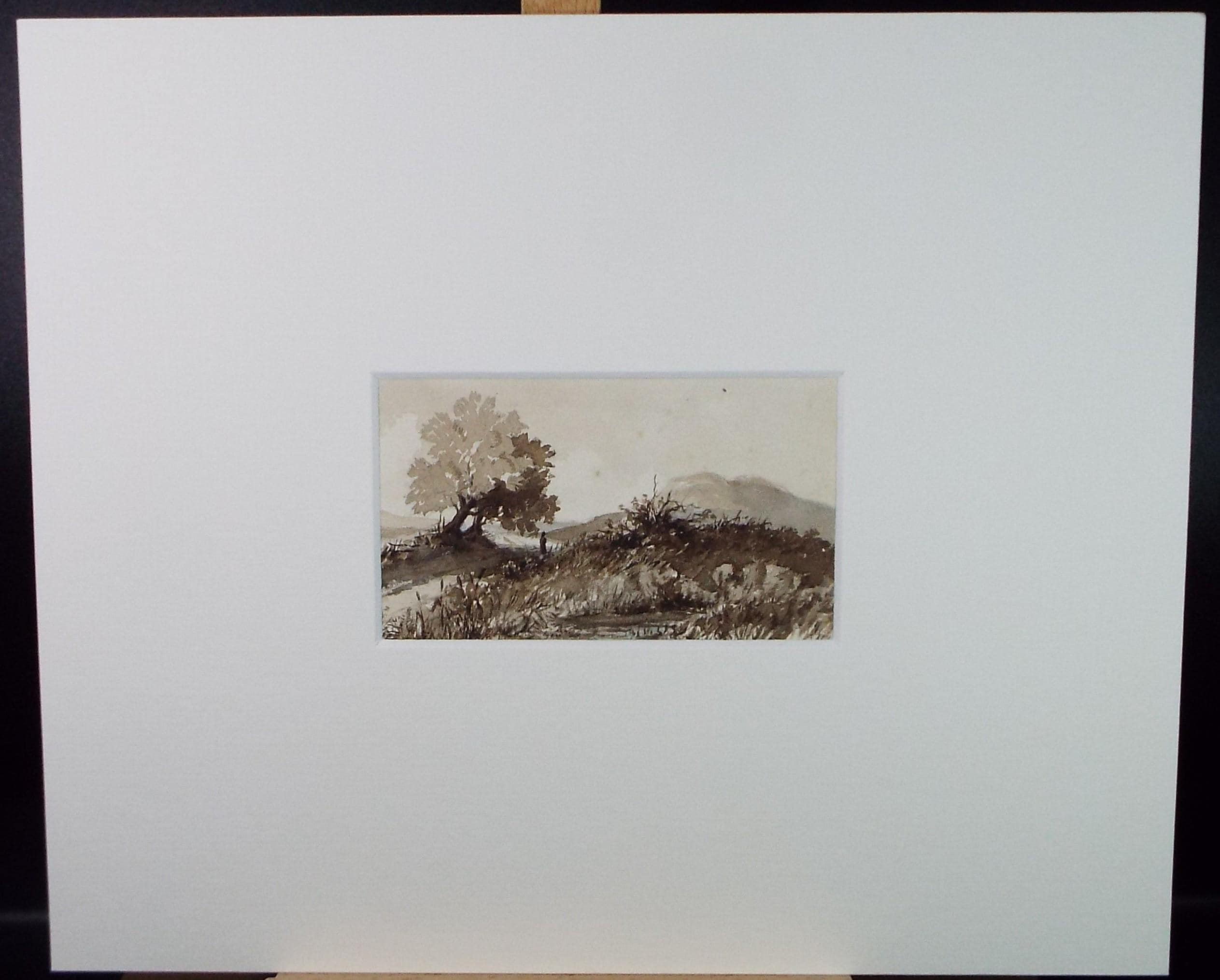 Original Watercolour, 'Figure in a landscape', Late 19th Century, Artist Unknown
