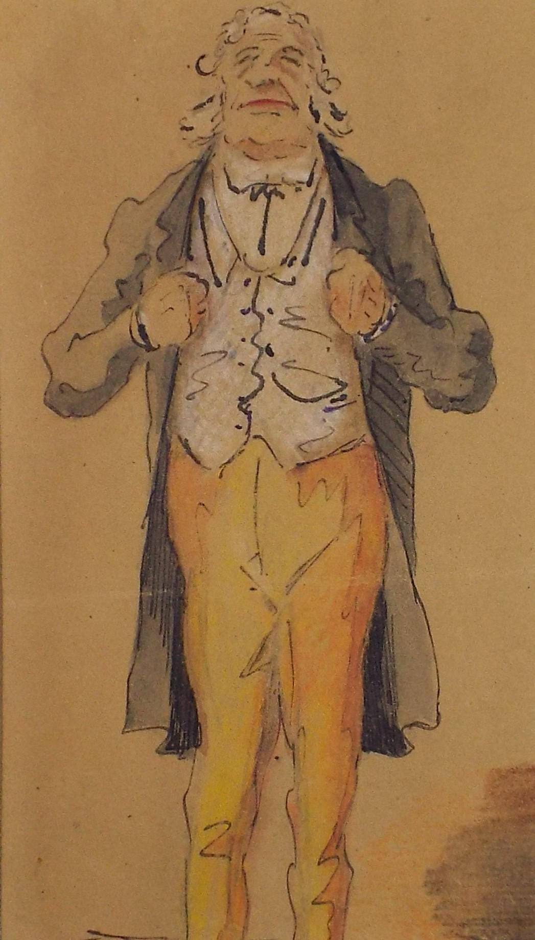Original Watercolour, 'Gentleman in a frock coat', Late 19th Century