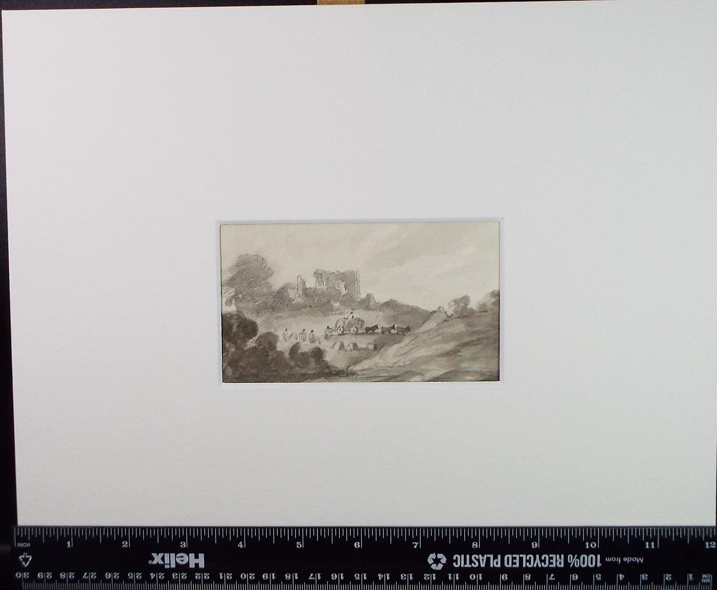 Original Watercolour, 'Cart and Figures in a landscape', Late 19th Century, Artist Unknown