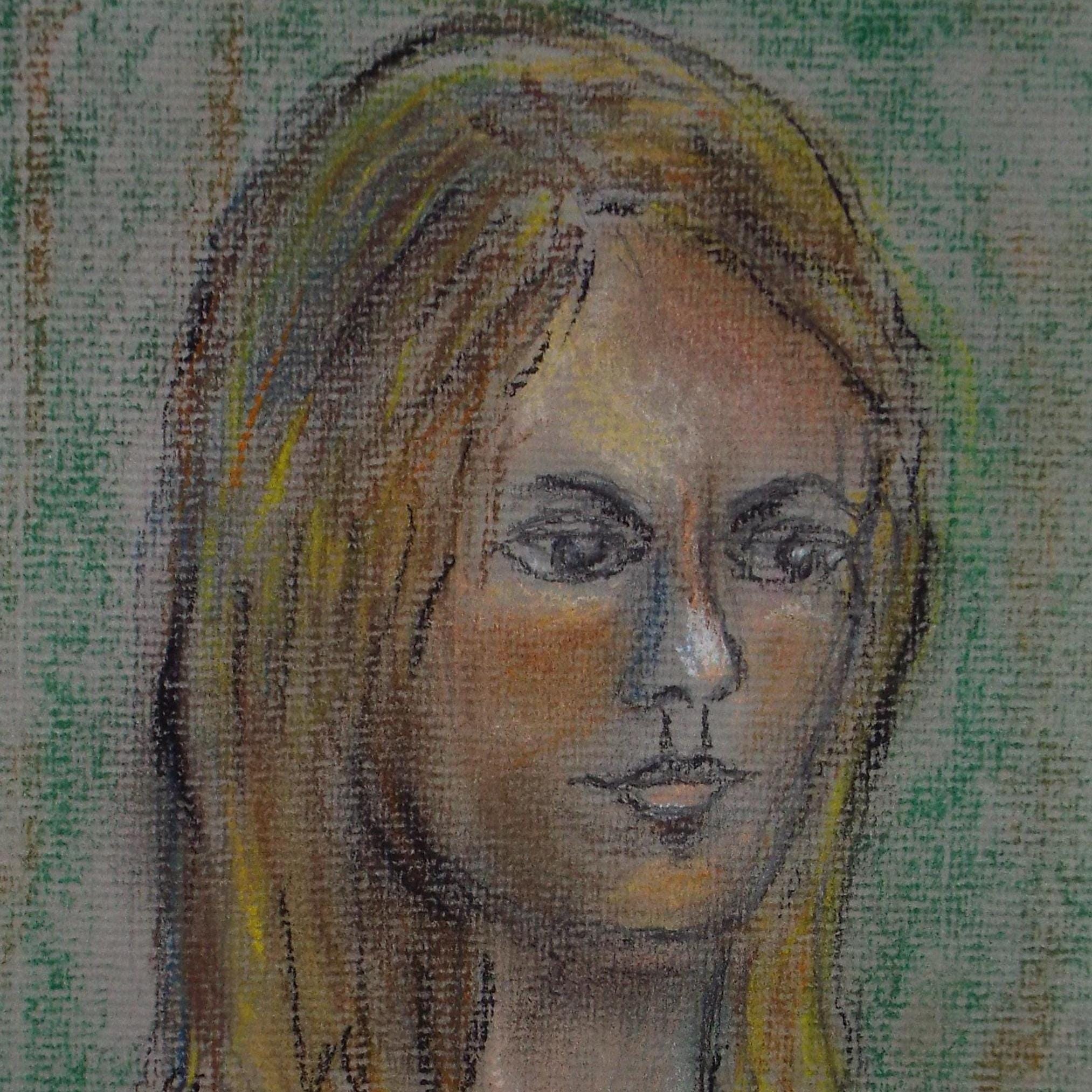 Original pastel drawing, 'Portrait of a Woman ', Circa 1980's,Annabel Lloyd