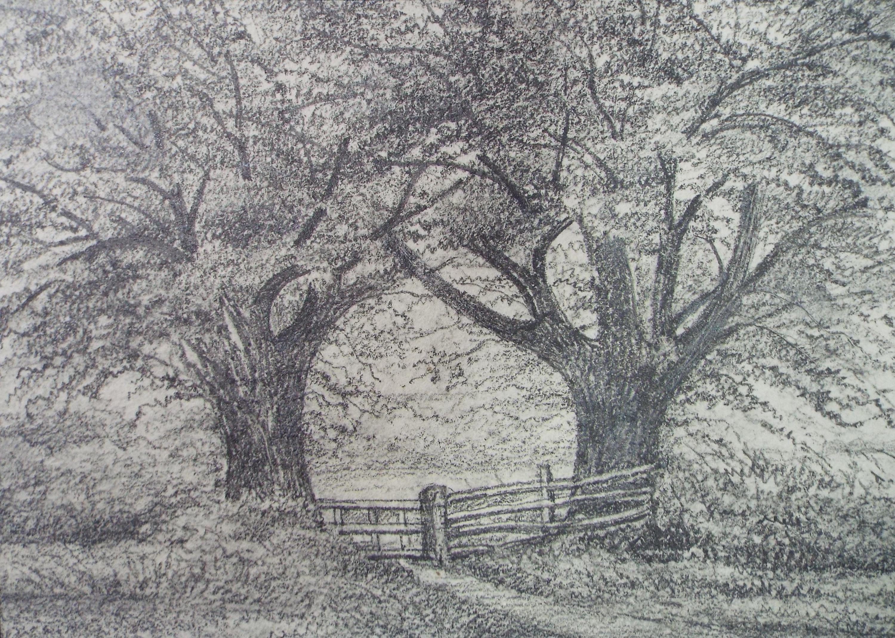 Original Pencil drawing, 'Cringleford, Norwich', Dated 1881, artist unknown