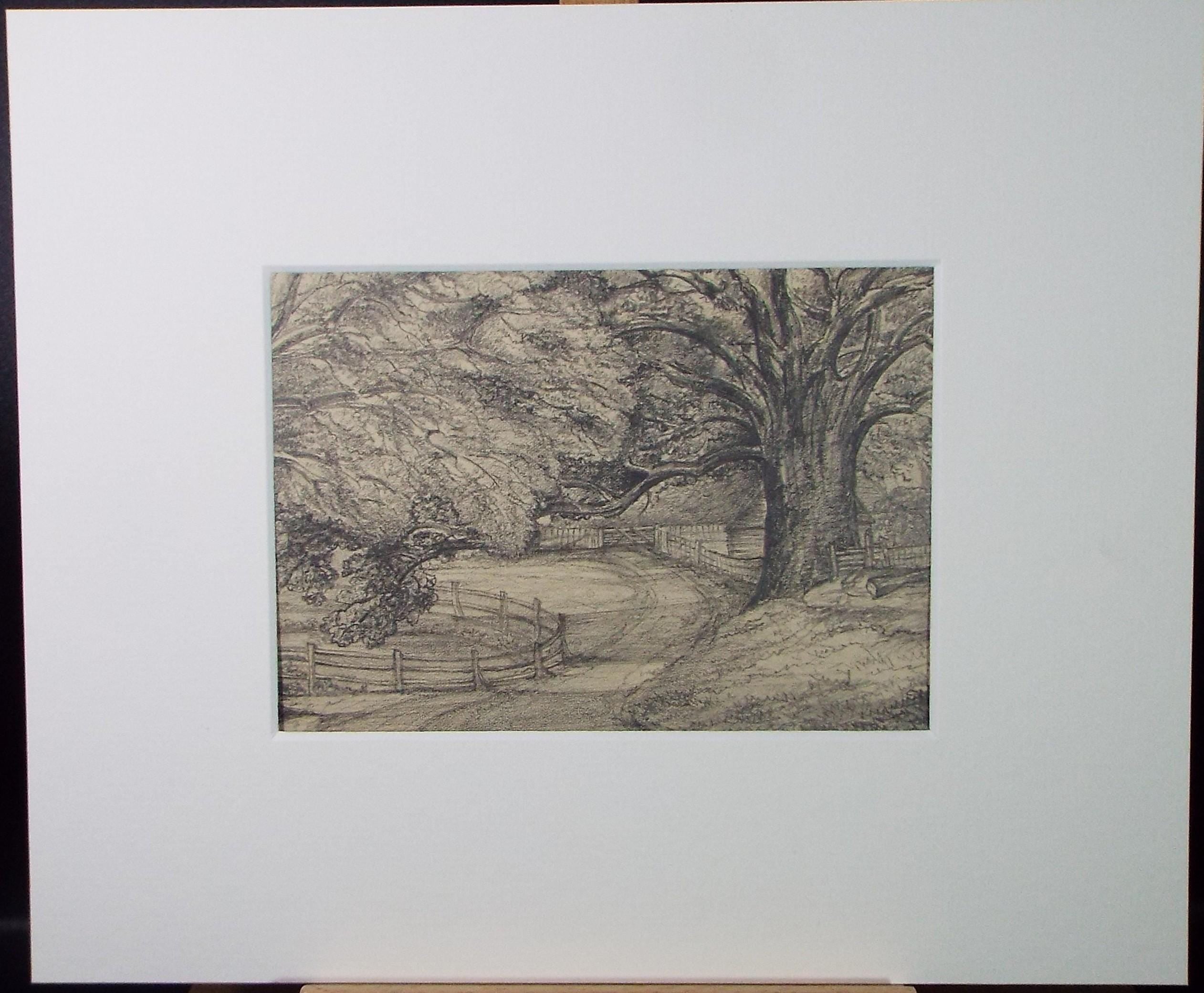 Original Pencil drawing, 'Beeston Park', Dated 1874, artist unknown