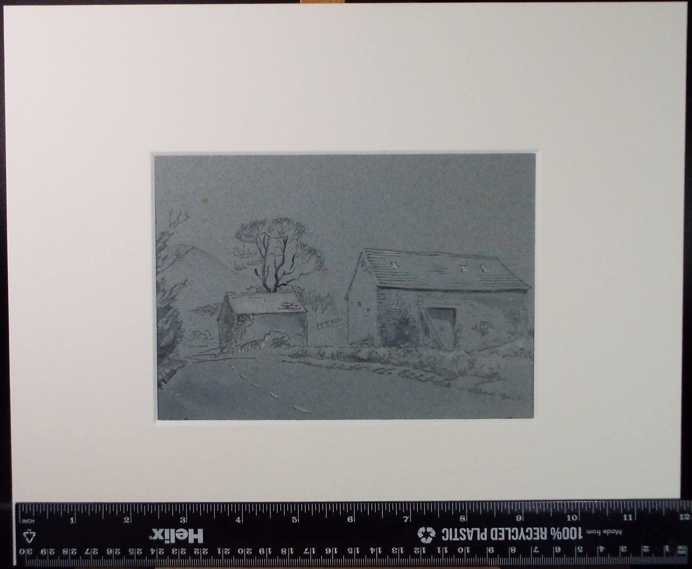 Original pencil/ Watercolour, 'On Sawley Brow', 1944, Henson Bamford