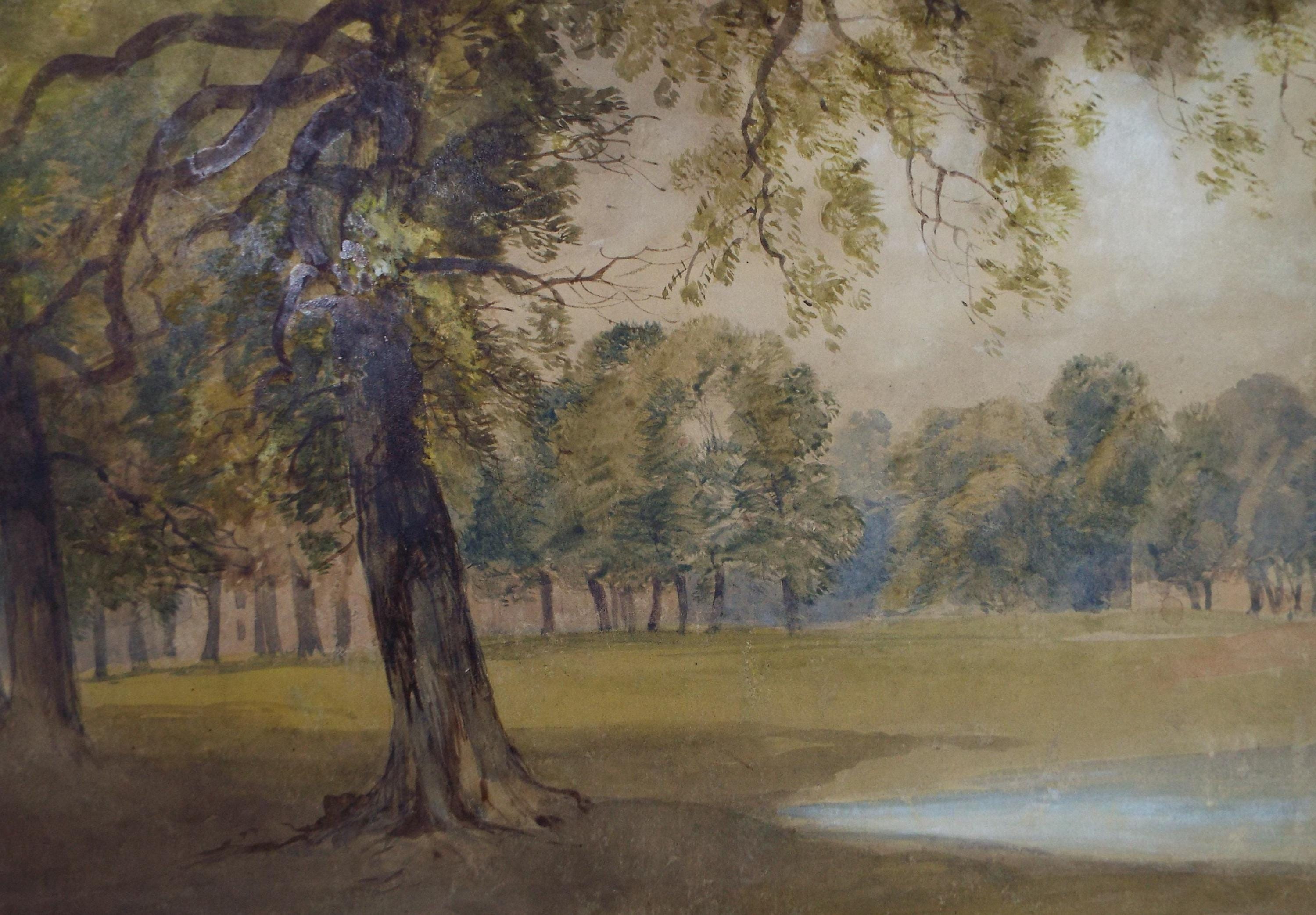 Original Watercolour, 'Parkland Landscape', Circa 1900, Artist Unknown