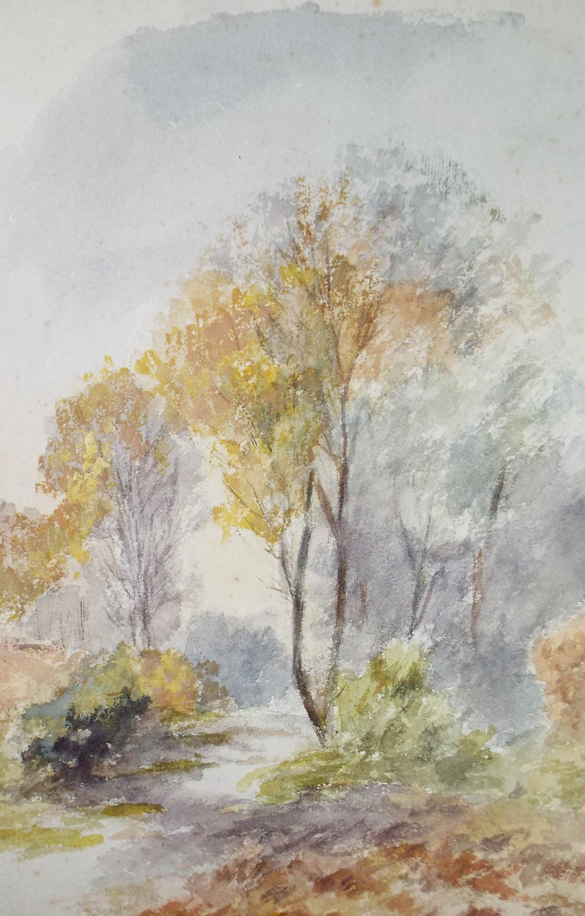 Original Watercolour, 'Autumn Landscape', circa 1900, Unknown Artist