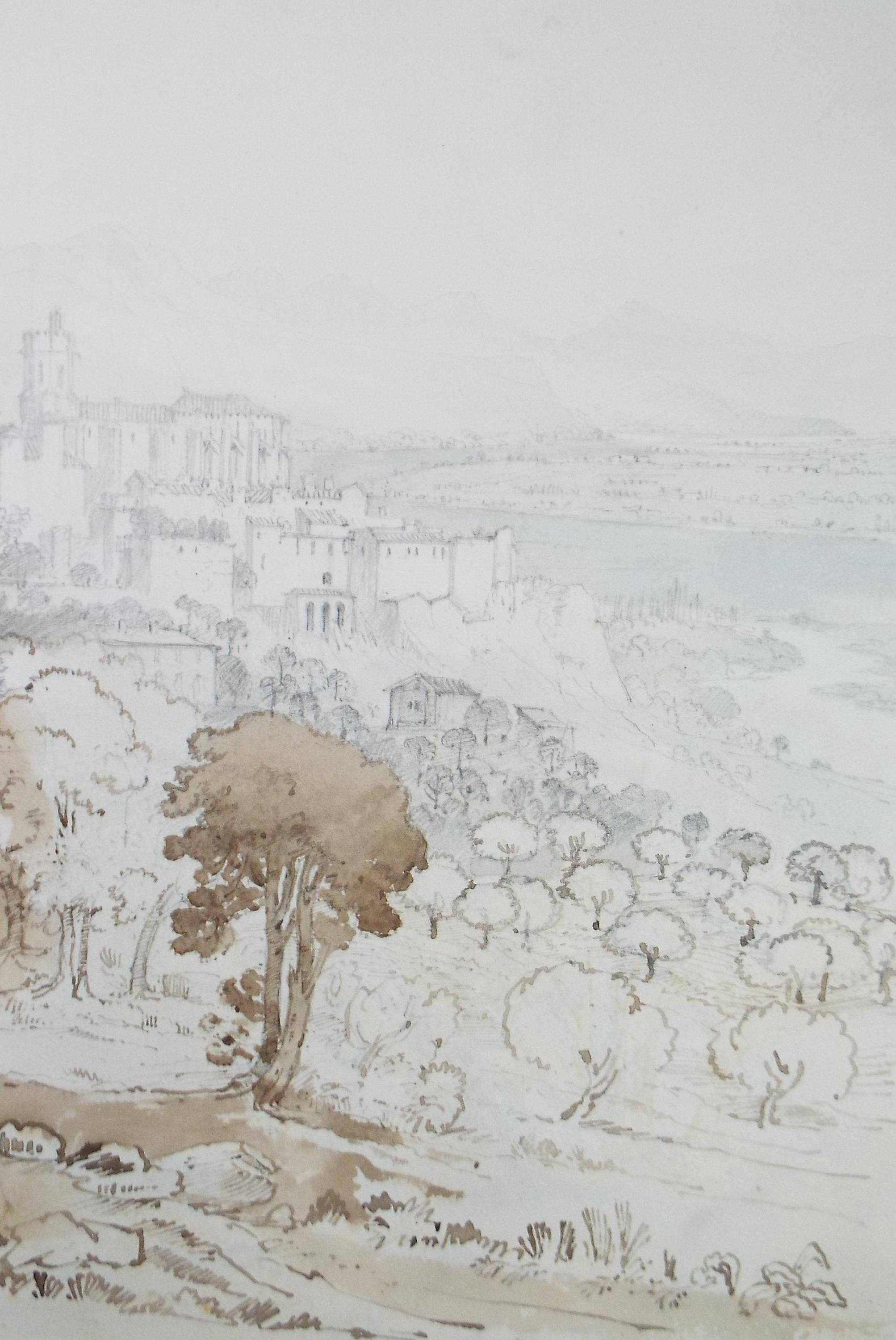 Original Pencil drawing & watercolour , 'Abbey Buildings', Late 19th Century, artist unknown