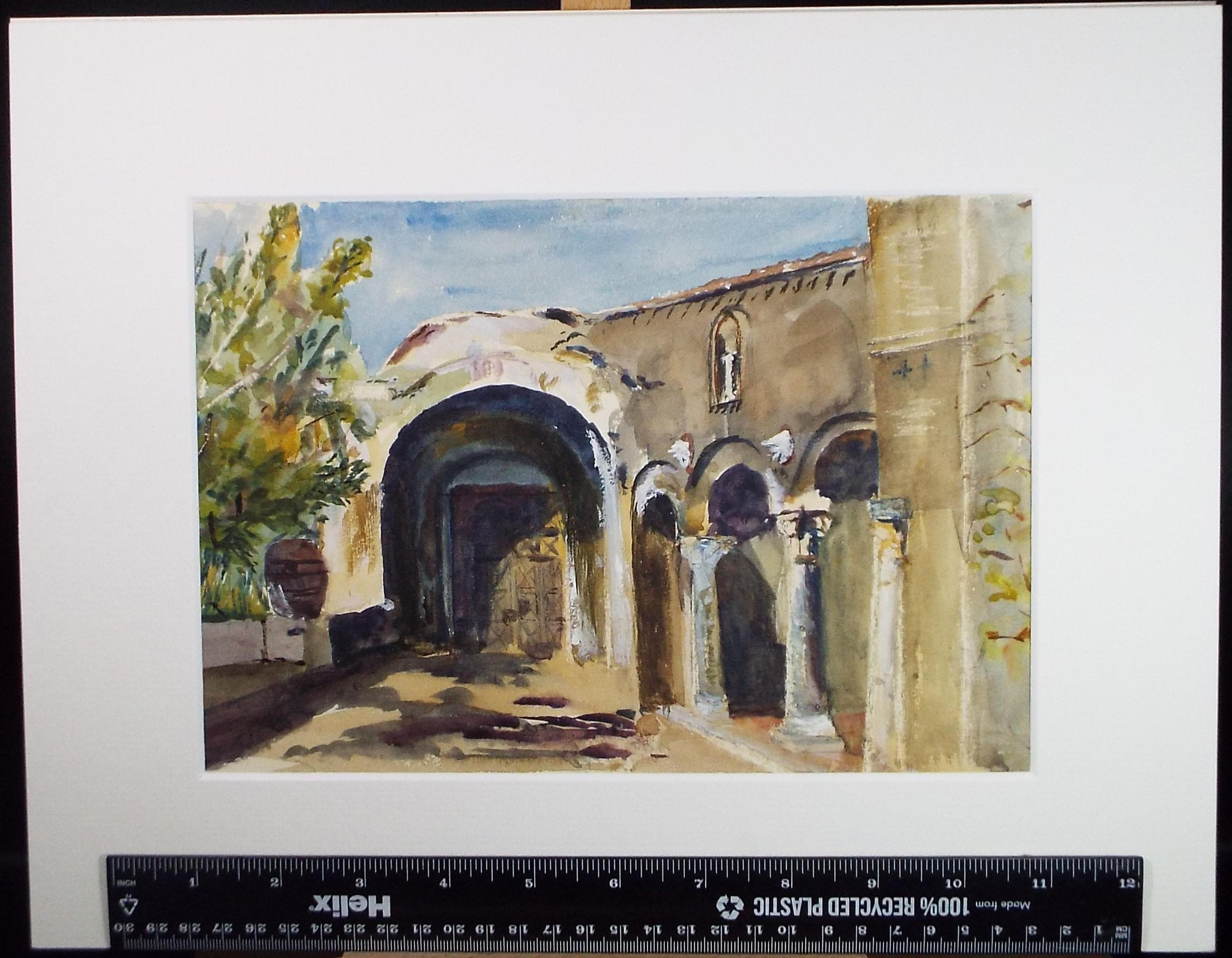 Original Watercolour, 'Moorish Building', Unknown Artist, Mid 20th Century