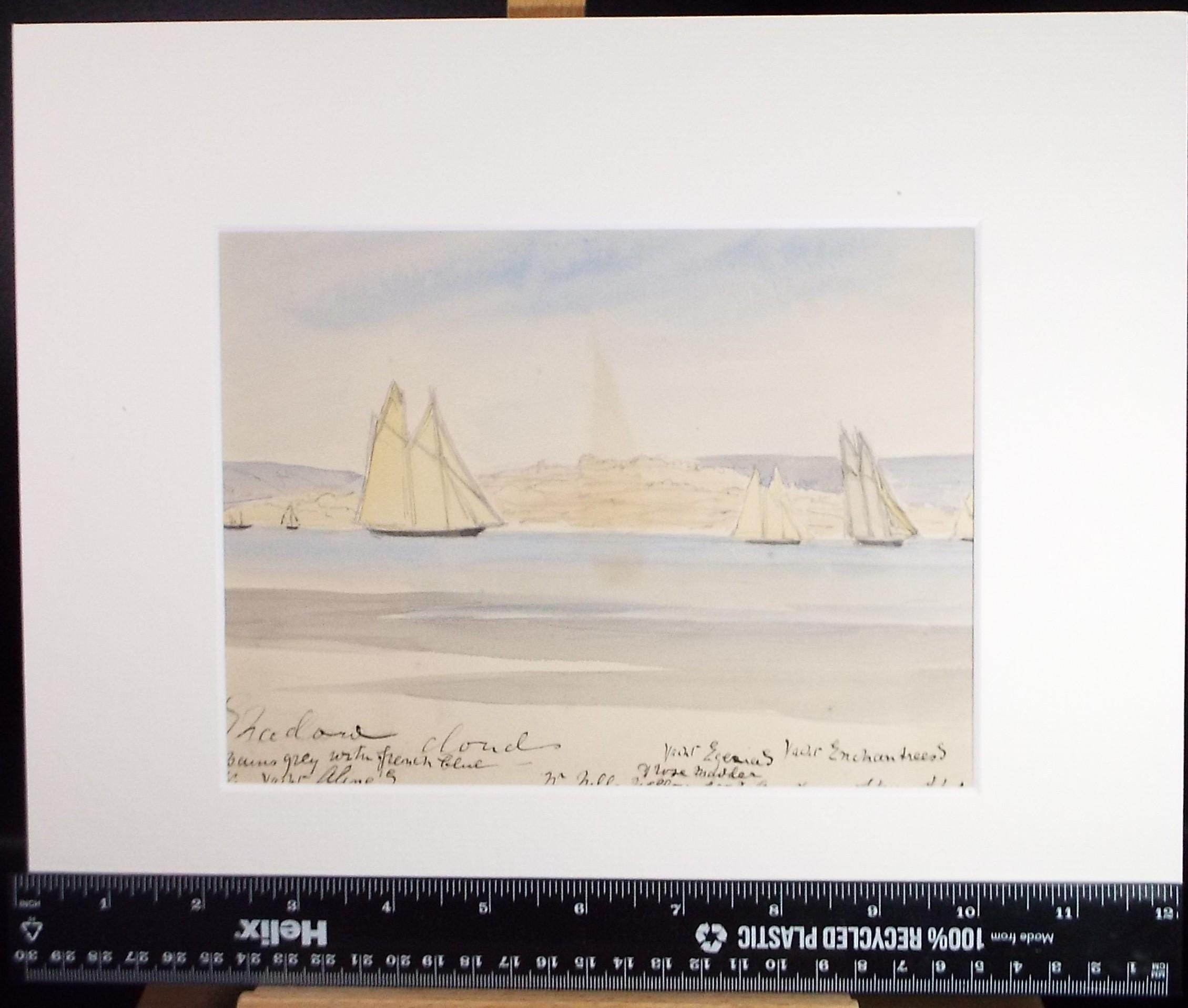Original Watercolour, 'Yacht Race', Late 19th Century, Unknown artist