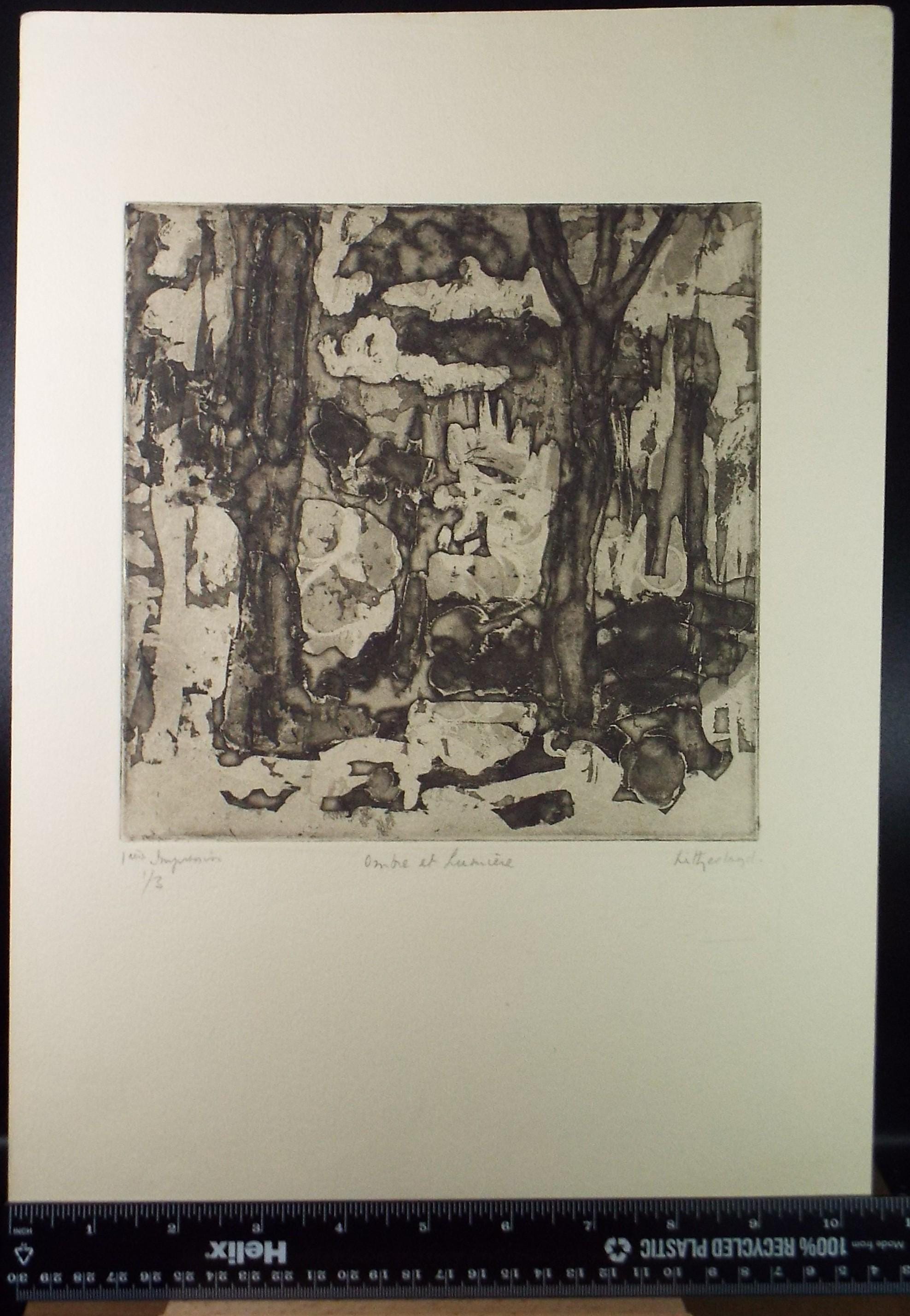 Limited Edition Etching 'Ombre et Lumiere', Dorothy Litherland, signed and numbered