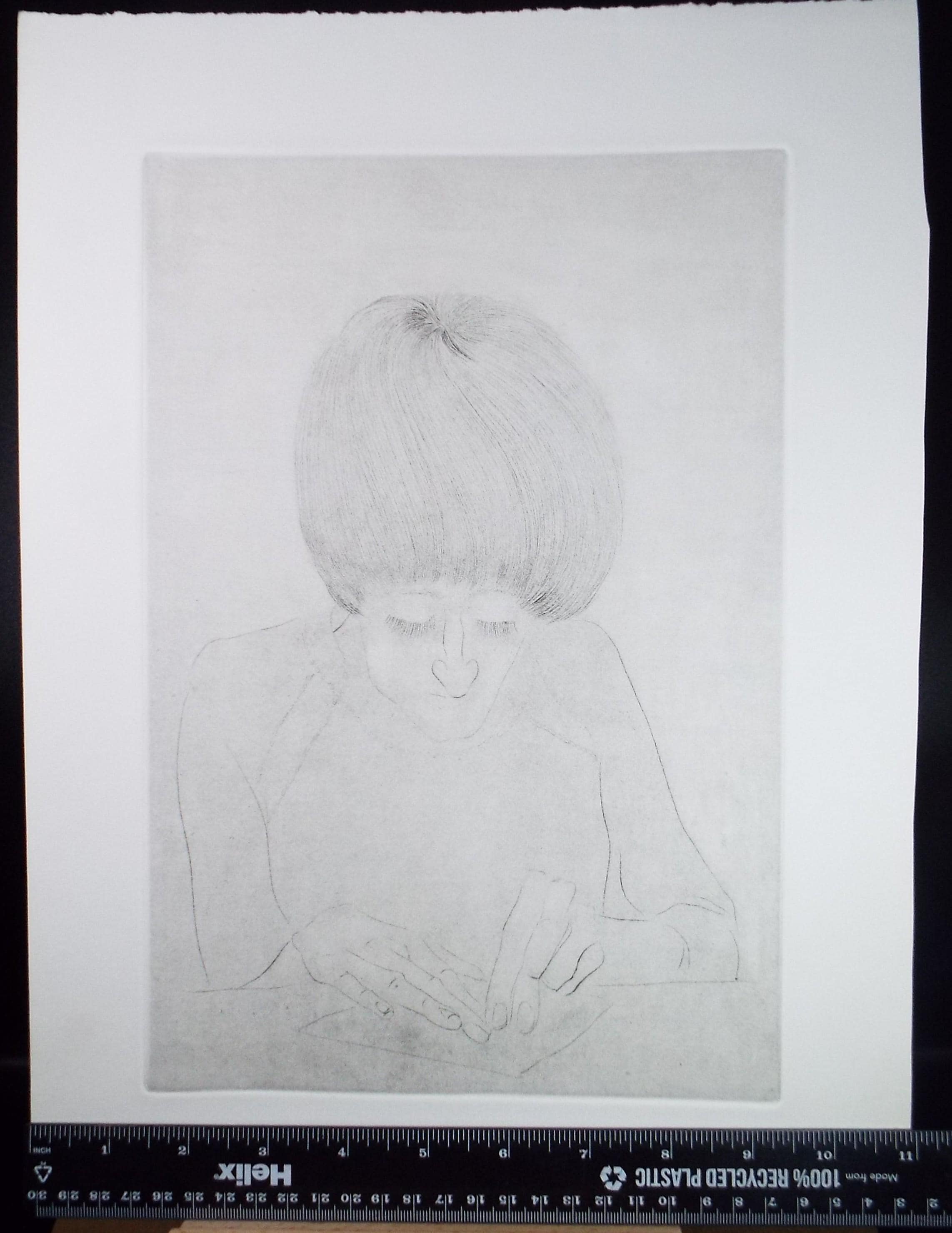 Soft Ground Etching 'Portrait of a Woman', Gillian Whaite (1934-2012)