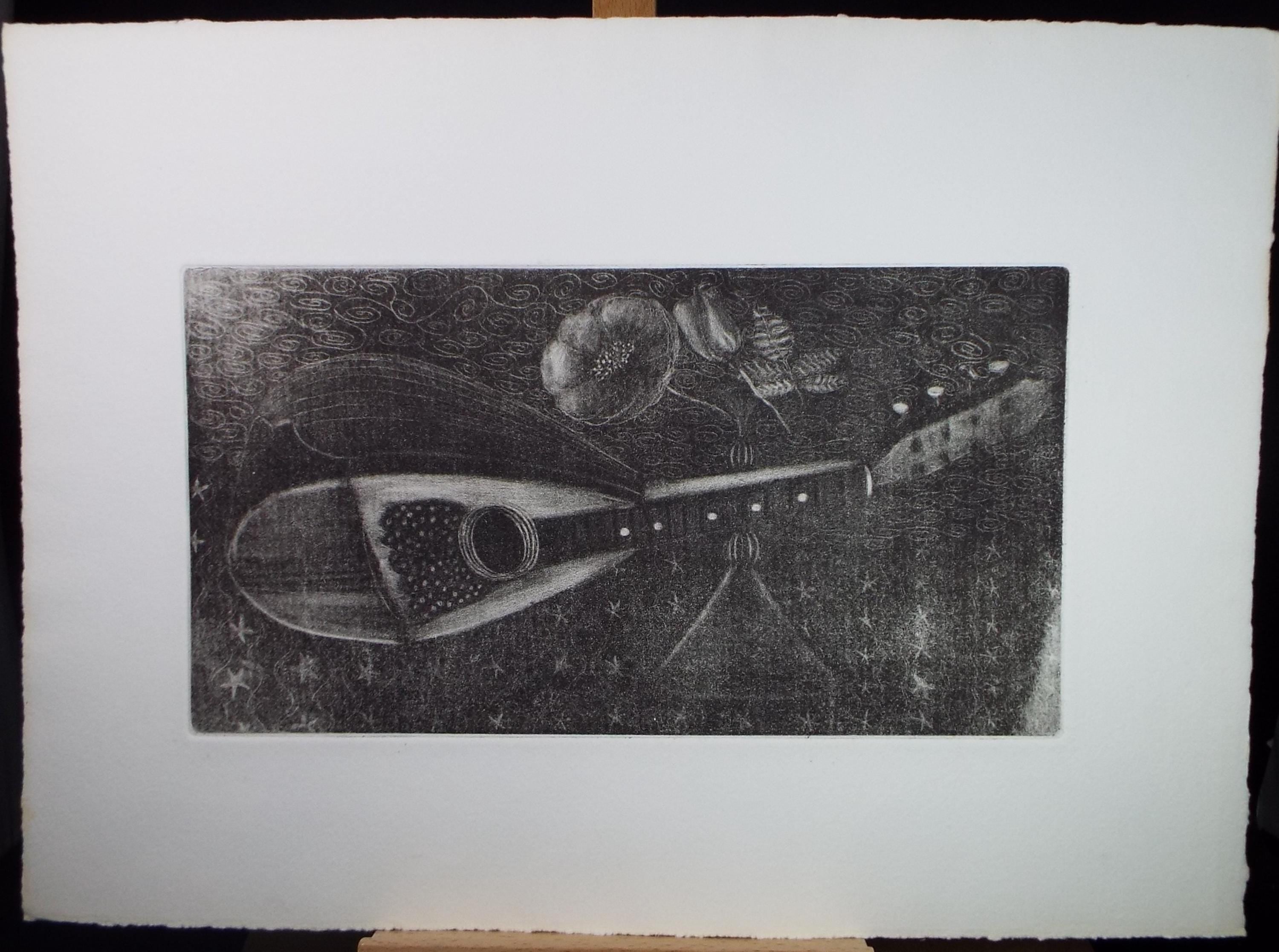 Soft Ground Etching 'Mandolin', Gillian Whaite (1934-2012)