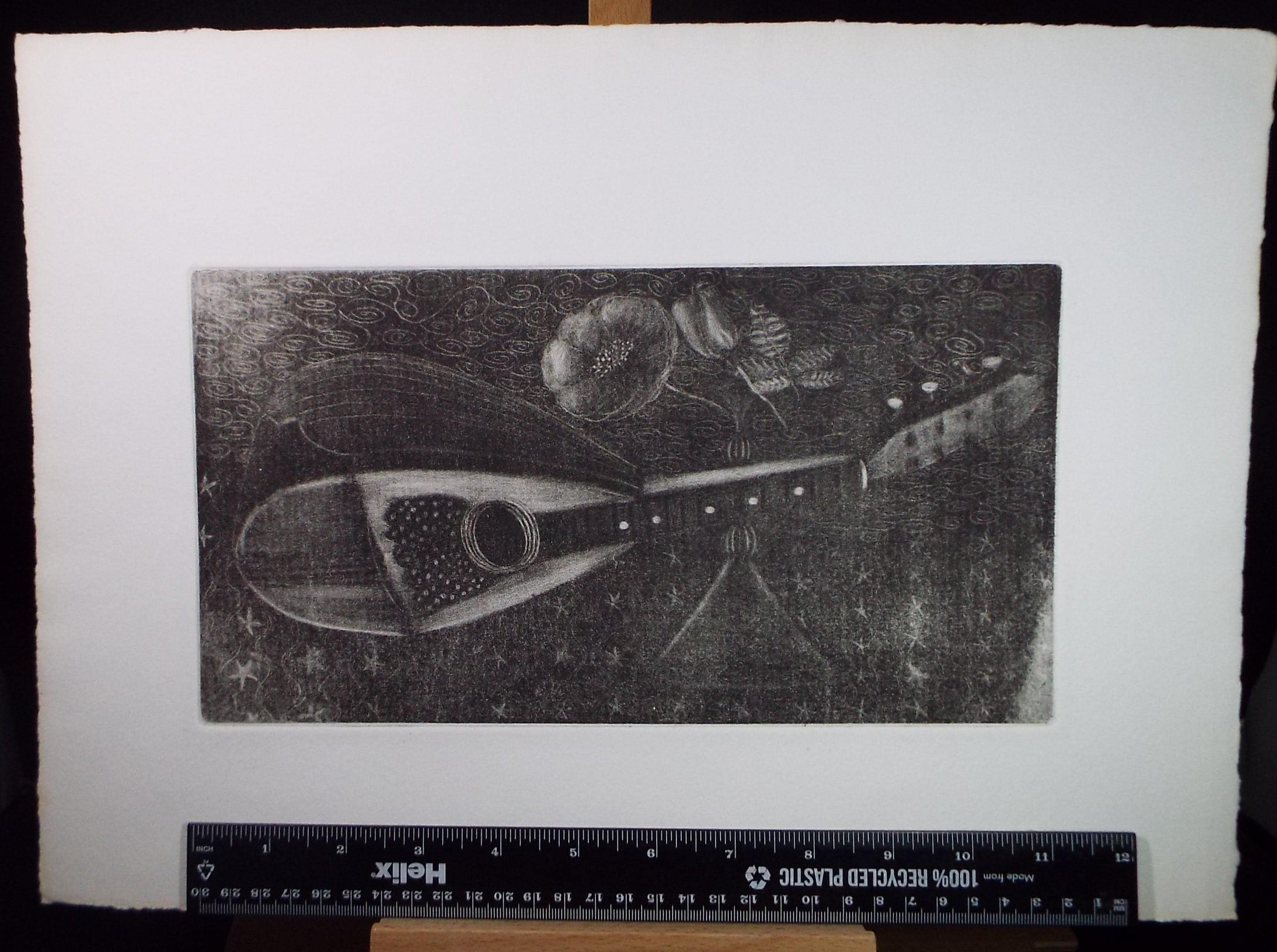 Soft Ground Etching 'Mandolin', Gillian Whaite (1934-2012)