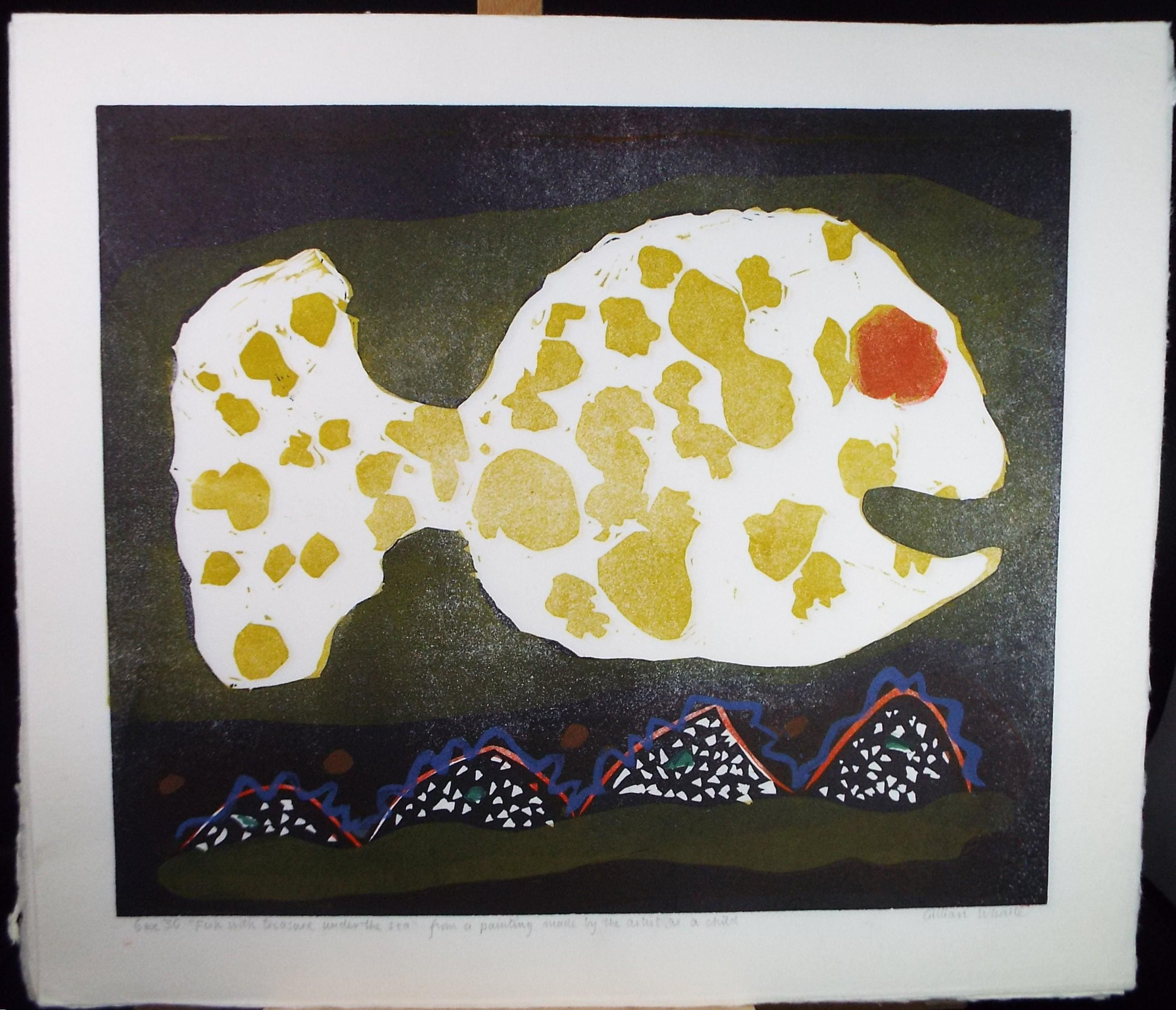 Limited Edition Screenprint 'Fish with treasure under the sea', Gillian Whaite (1934-2012), signed and numbered
