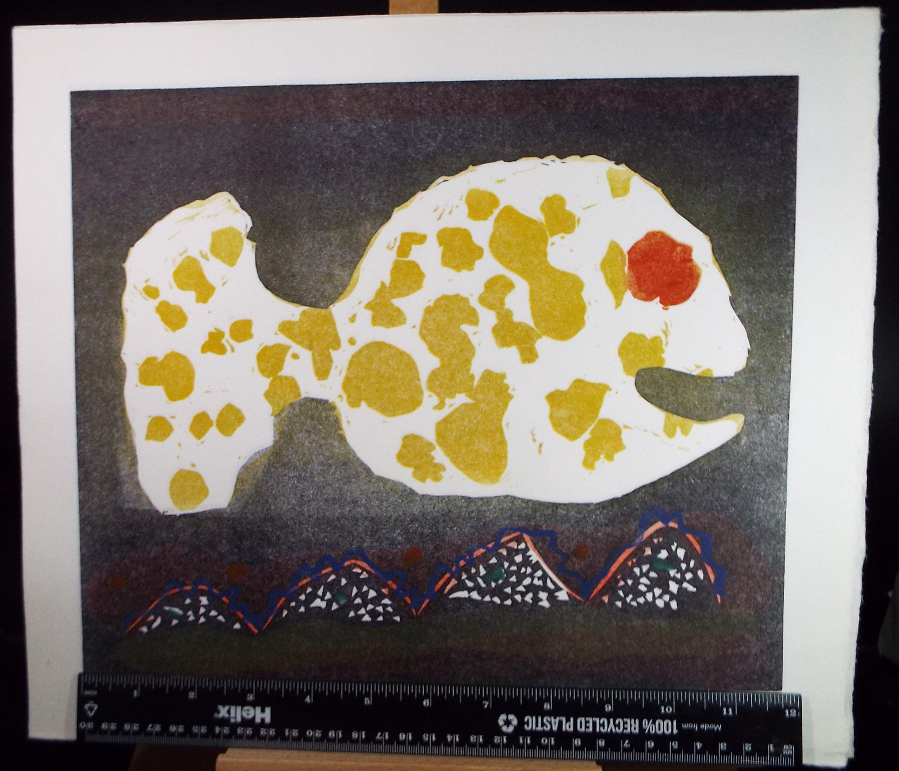 Limited Edition Screenprint 'Fish with treasure under the sea', Gillian Whaite (1934-2012), signed and numbered