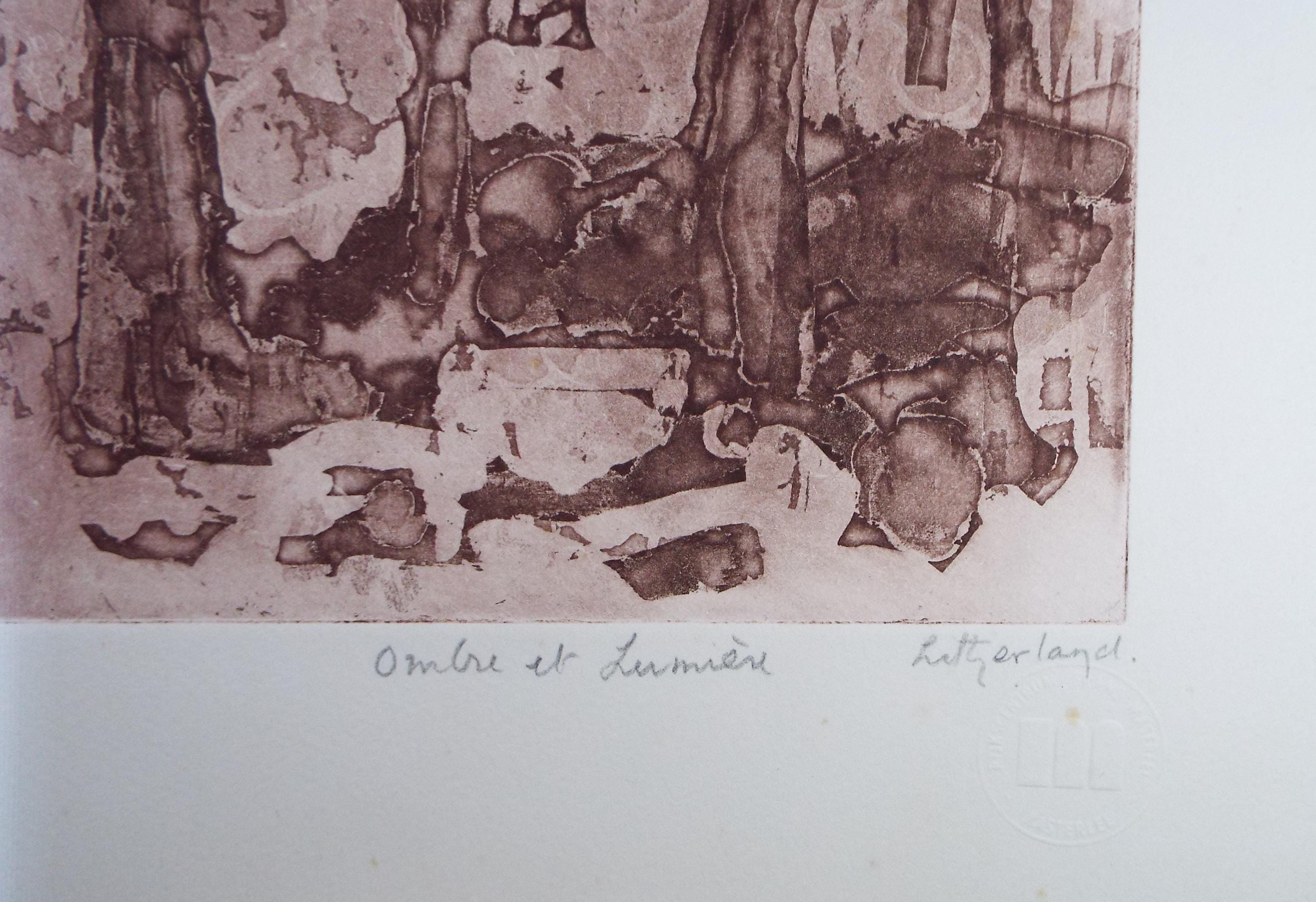 Limited Edition Etching 'Ombre et Lumiere', Dorothy Litherland, signed and numbered
