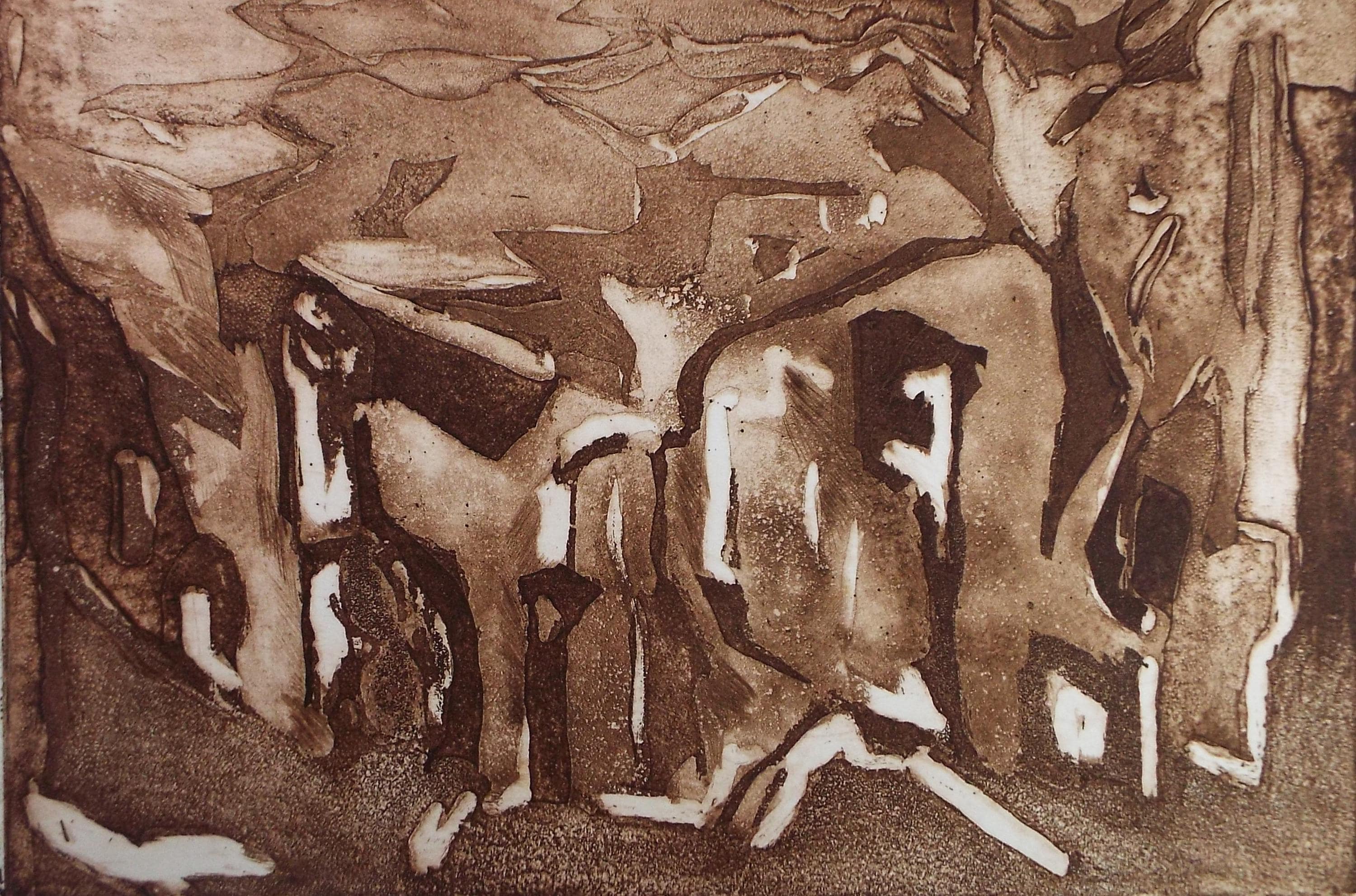 Limited Edition Etching 'Coptic Fort 2', Elizabeth Duncan Meyer (b1942), signed and numbered