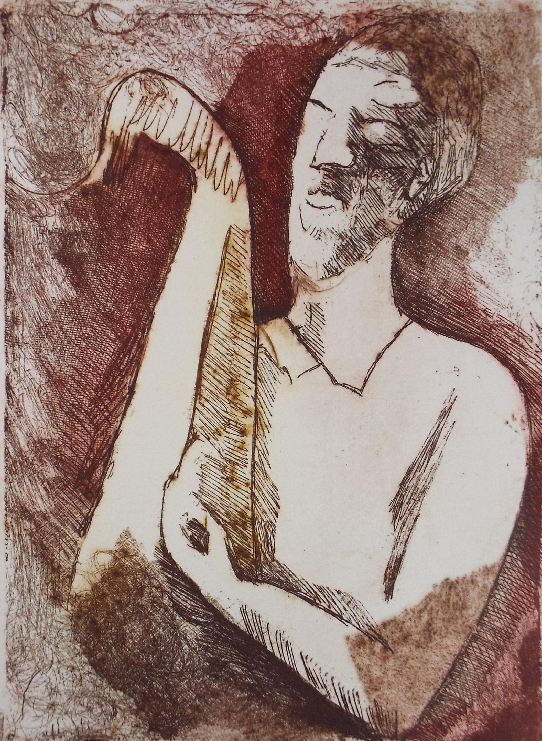 Limited Edition Etching 'Yan Harast', Elizabeth Duncan Meyer (b1942), signed and numbered