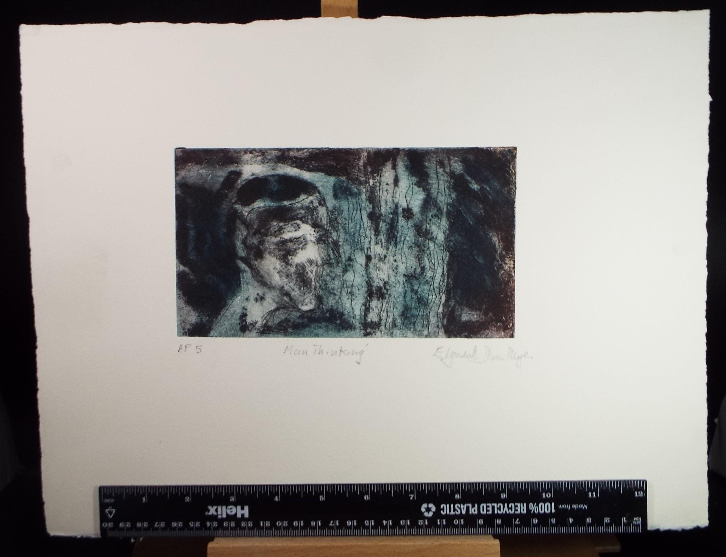 Limited Edition Etching 'Man thinking', Elizabeth Duncan Meyer (b1942), signed and numbered