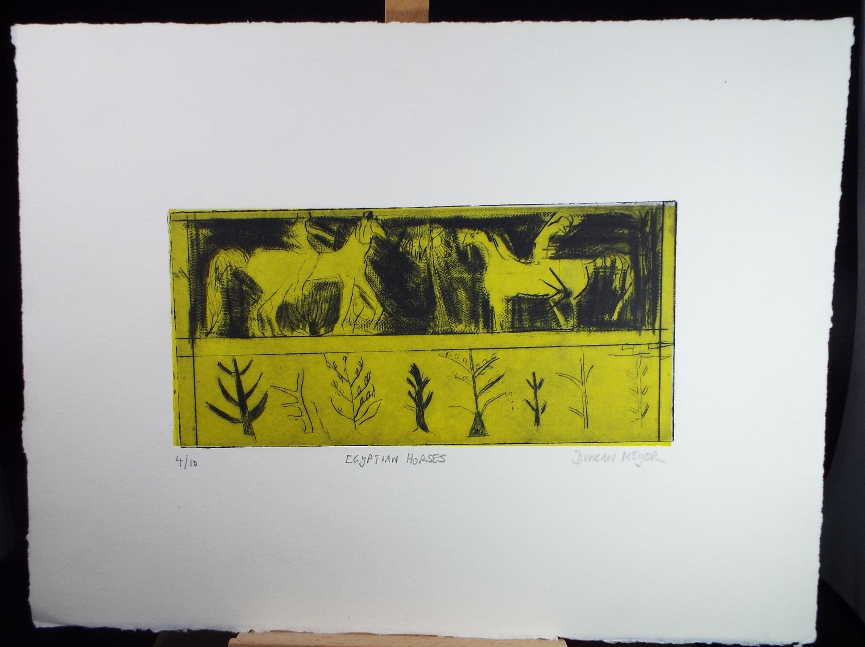 Limited Edition Etching 'Egyptian Horses', Elizabeth Duncan Meyer (b1942), signed and numbered