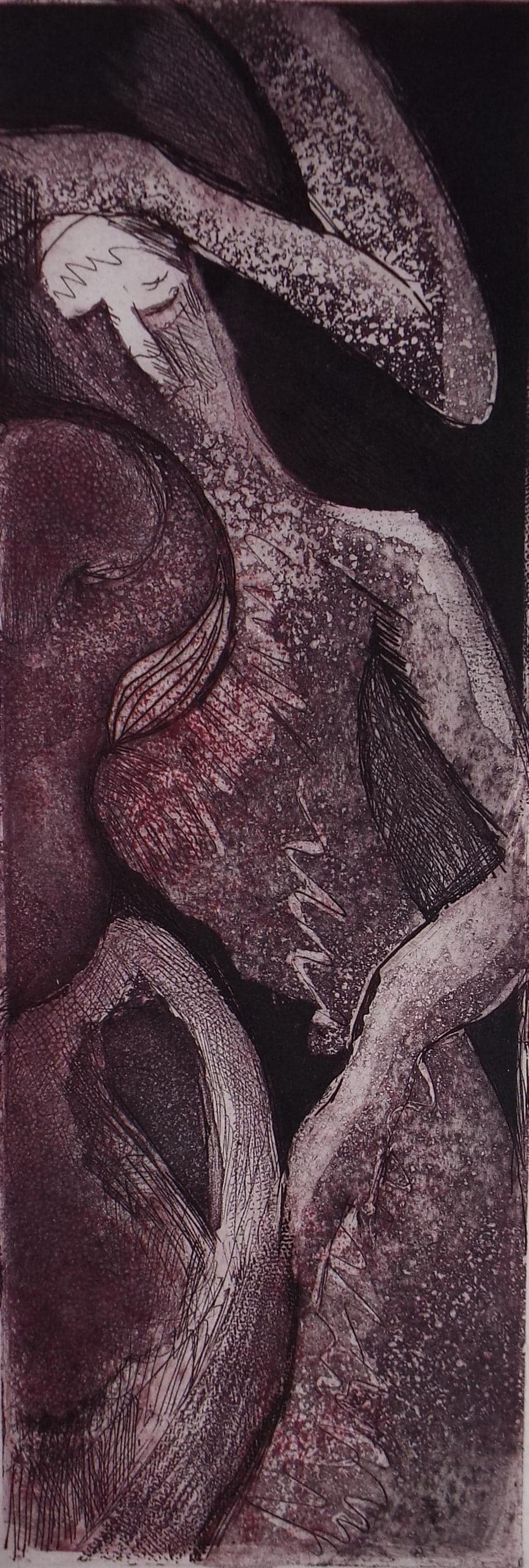 Limited Edition Etching 'Harpist', Elizabeth Duncan Meyer (b1942), signed and numbered