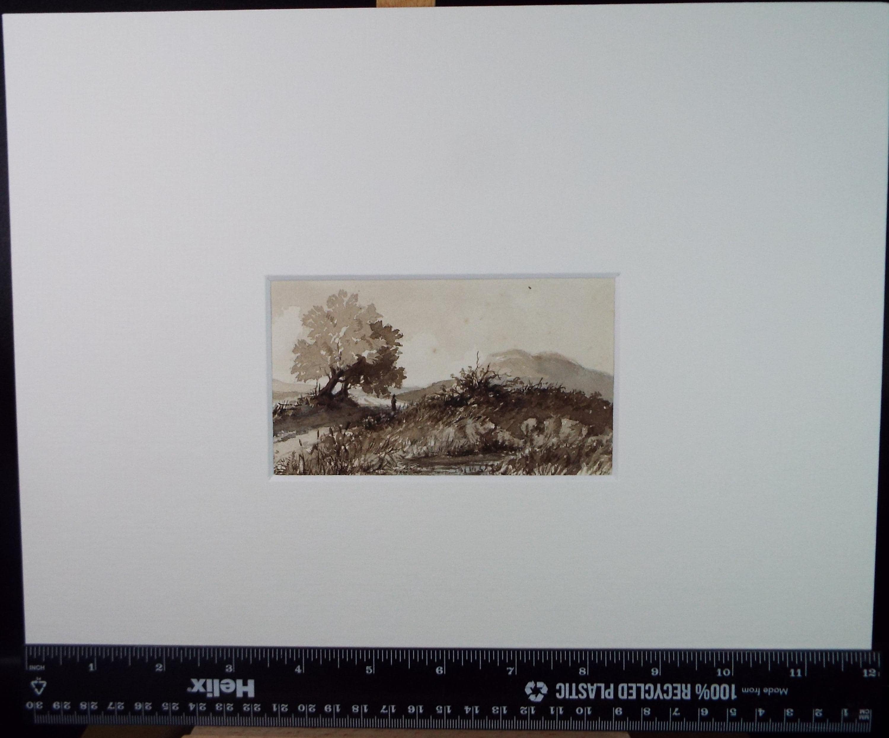 Original Watercolour, 'Figure in a landscape', Late 19th Century, Artist Unknown