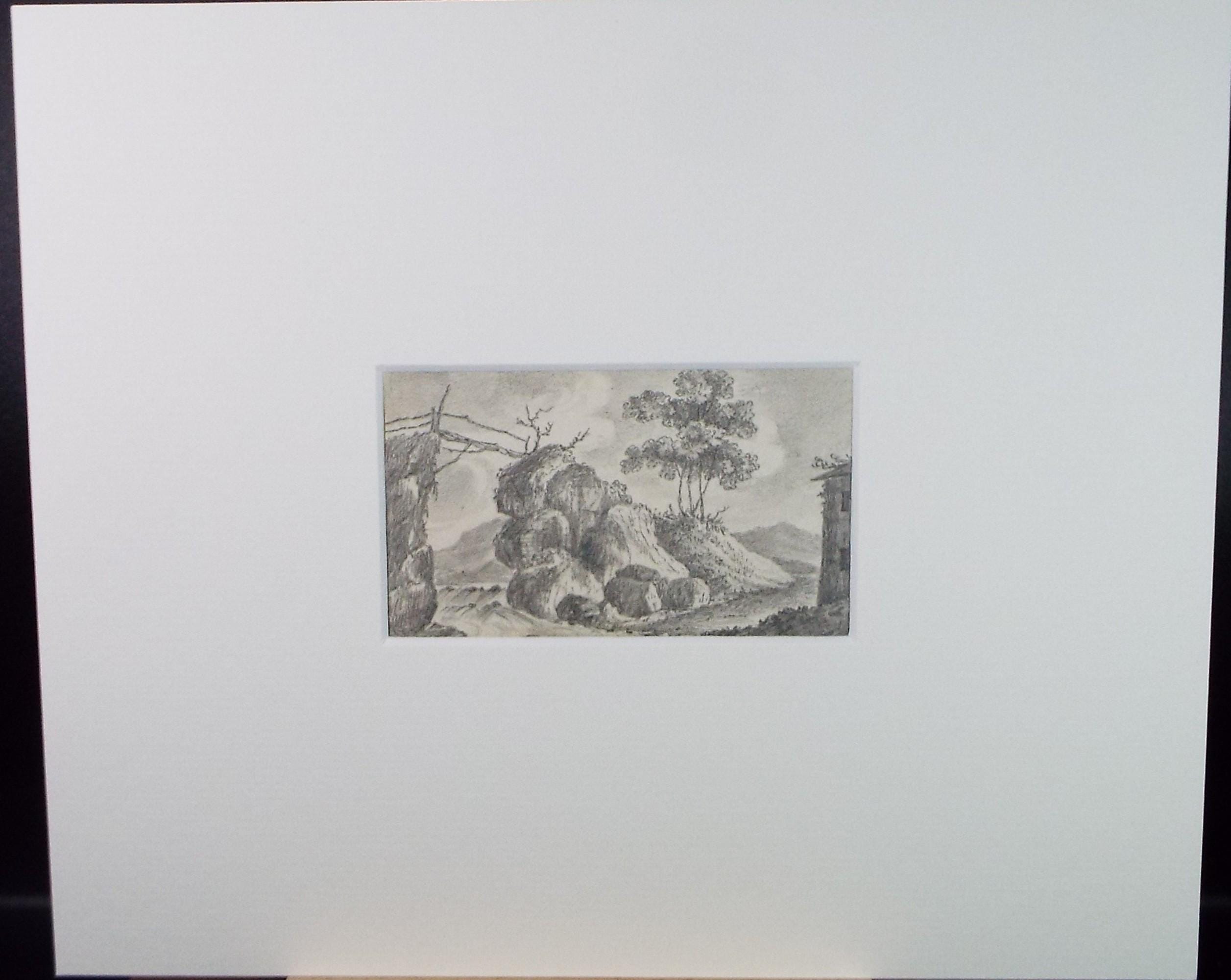 Original Pencil drawing, 'River Rapids' Late 19th Century, Artist Unknown