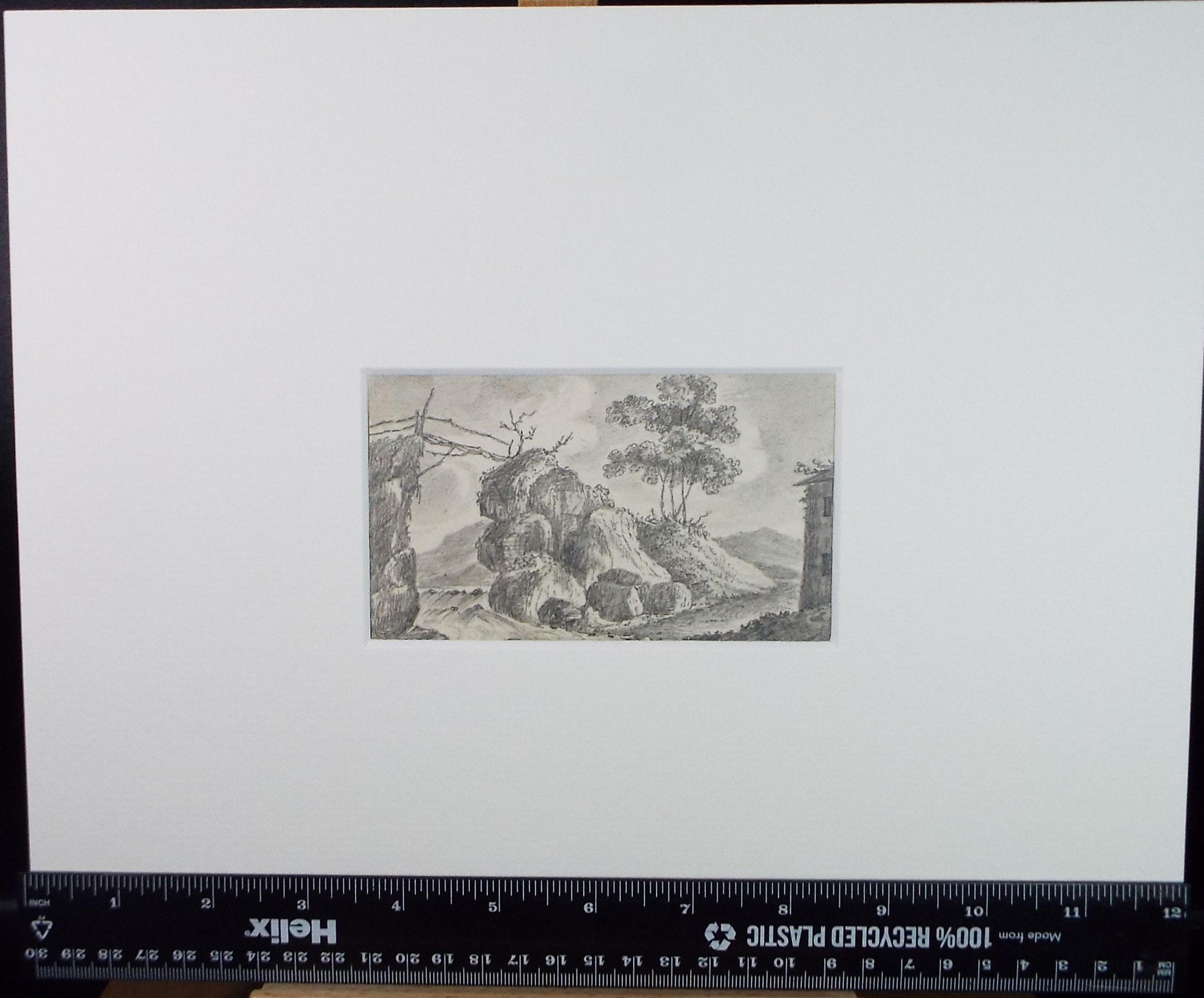 Original Pencil drawing, 'River Rapids' Late 19th Century, Artist Unknown
