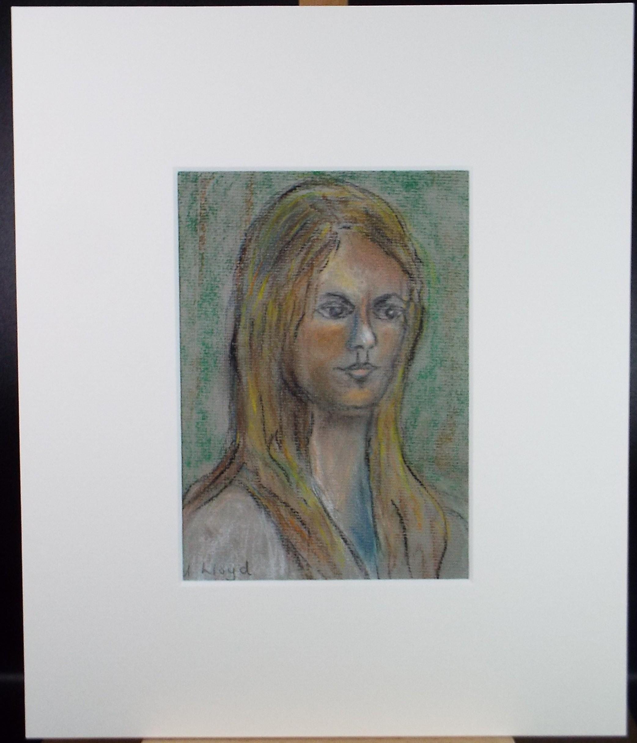 Original pastel drawing, 'Portrait of a Woman ', Circa 1980's,Annabel Lloyd